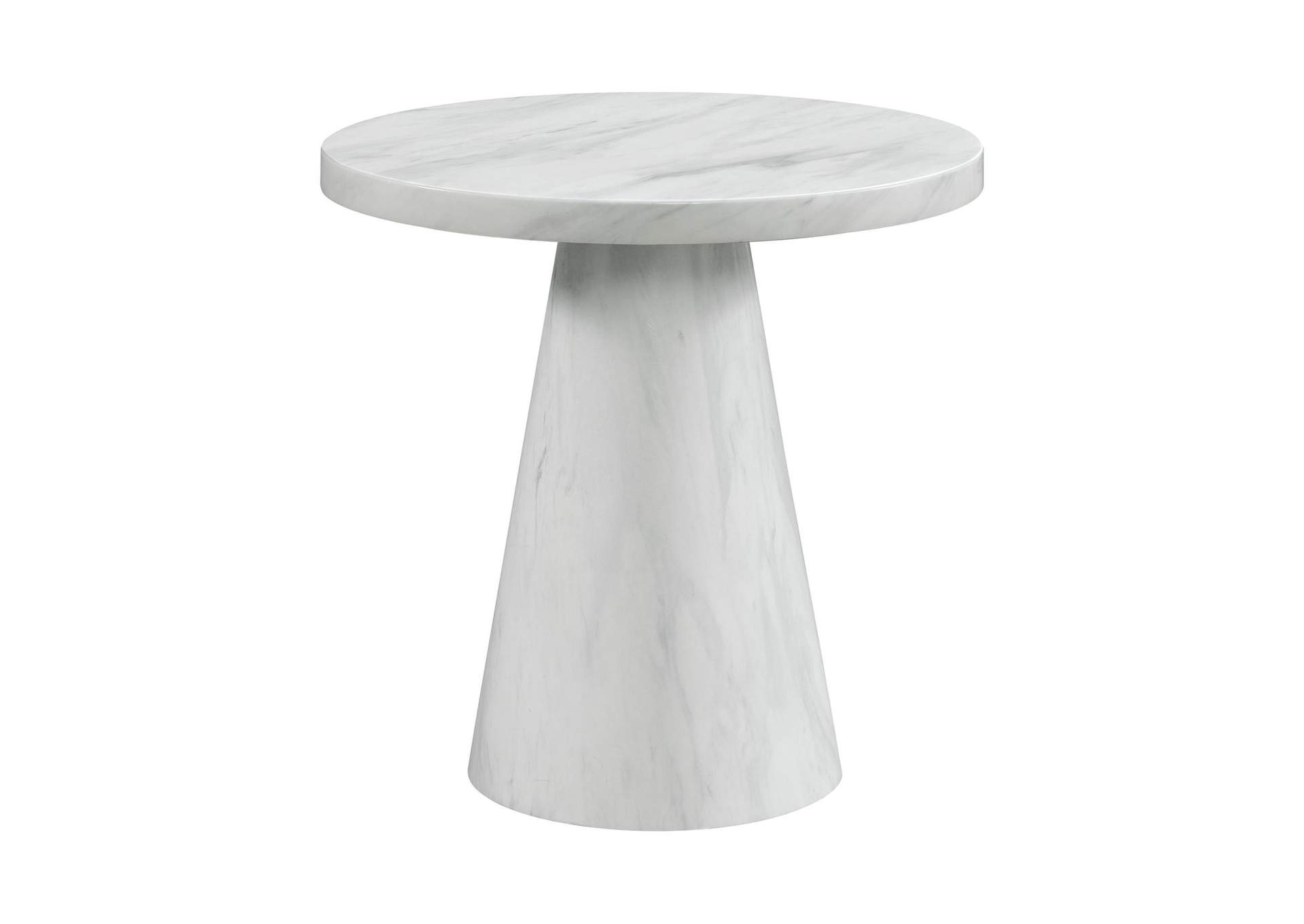 Bellini Round Occasional End Table Complete In White image 6