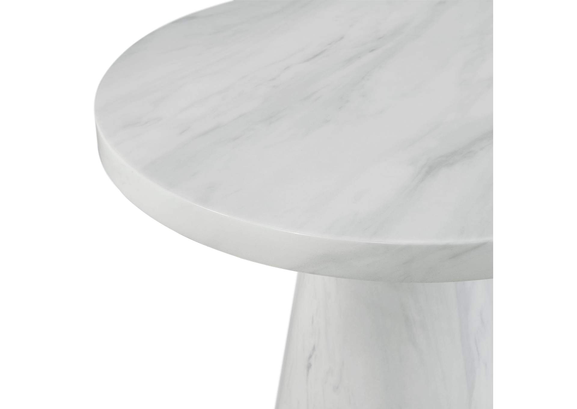 Bellini Round Occasional End Table Complete In White image 3