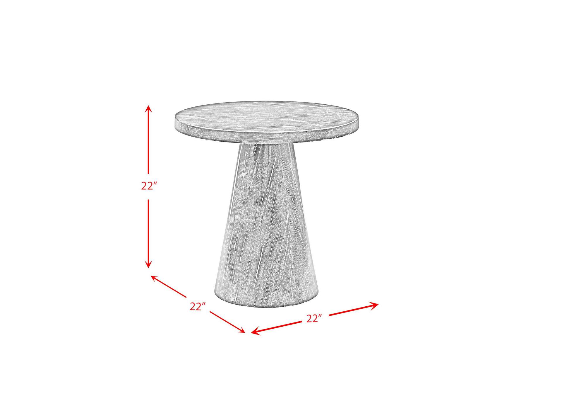 Bellini Round Occasional End Table Complete In White image 5