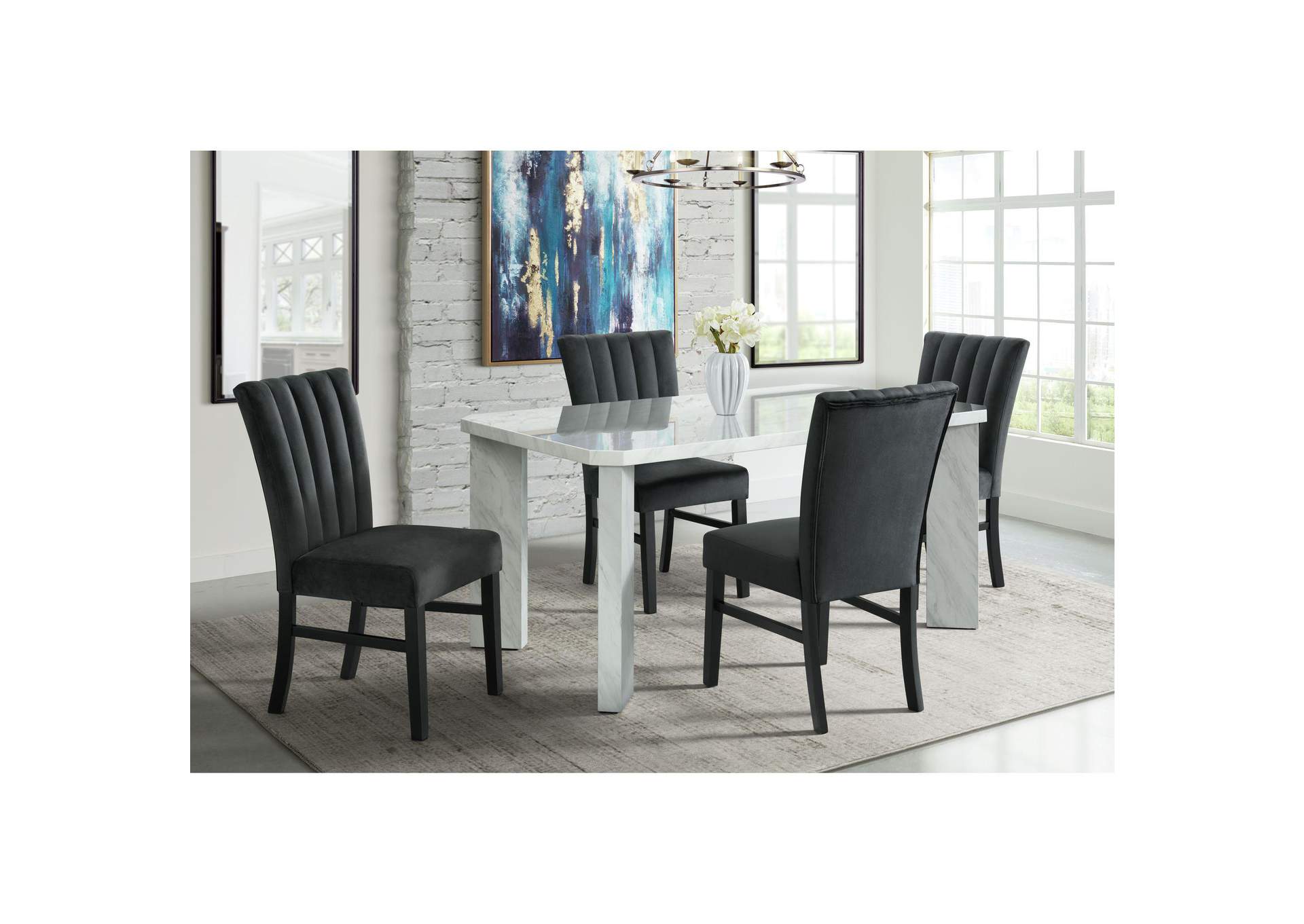 Bellini Rectangle Dining Table Complete In White image 1