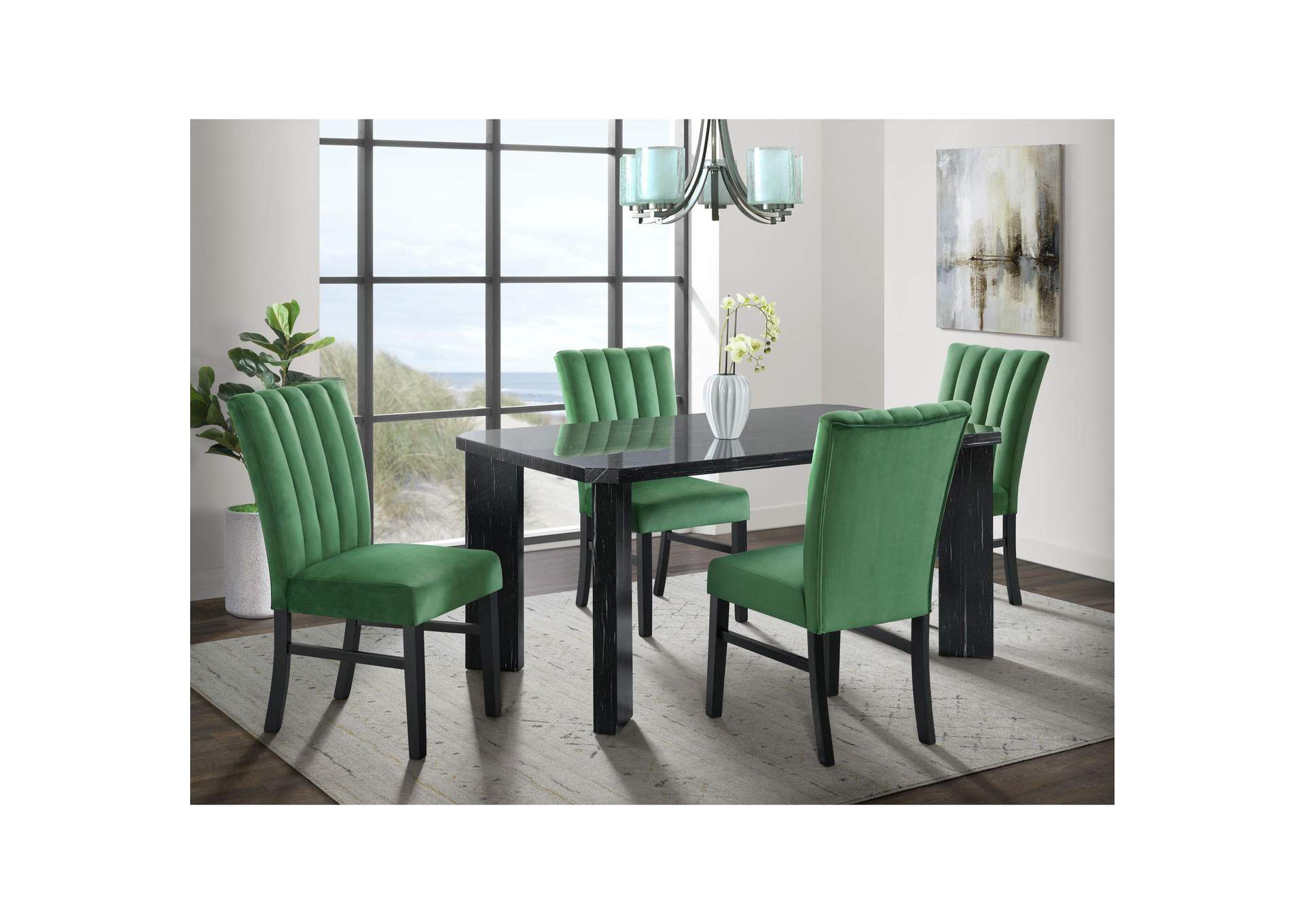 Bellini Side Chair In Emerald Velvet 2 Per Pack image 1