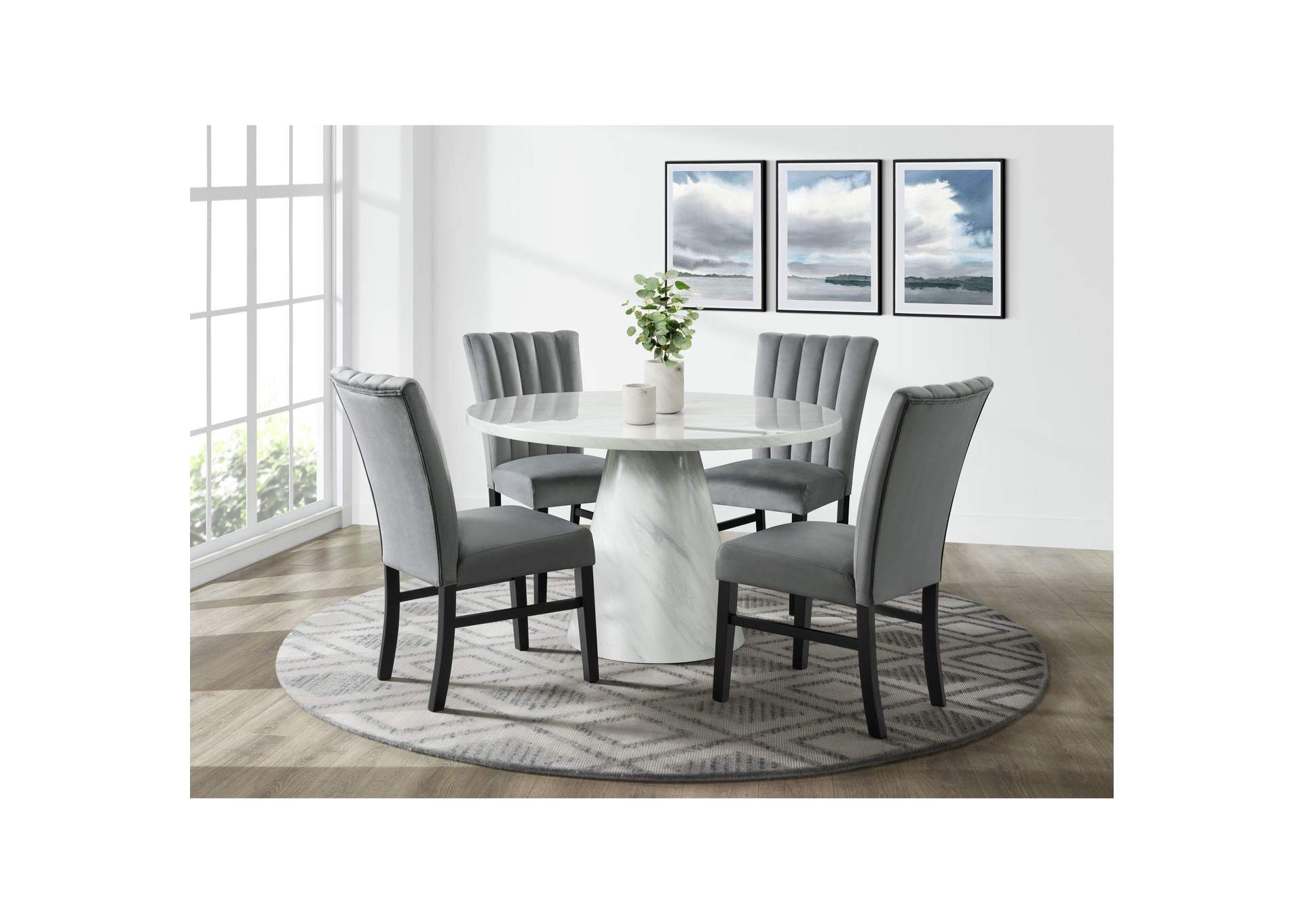 Bellini Round Dining Table Complete In White image 1