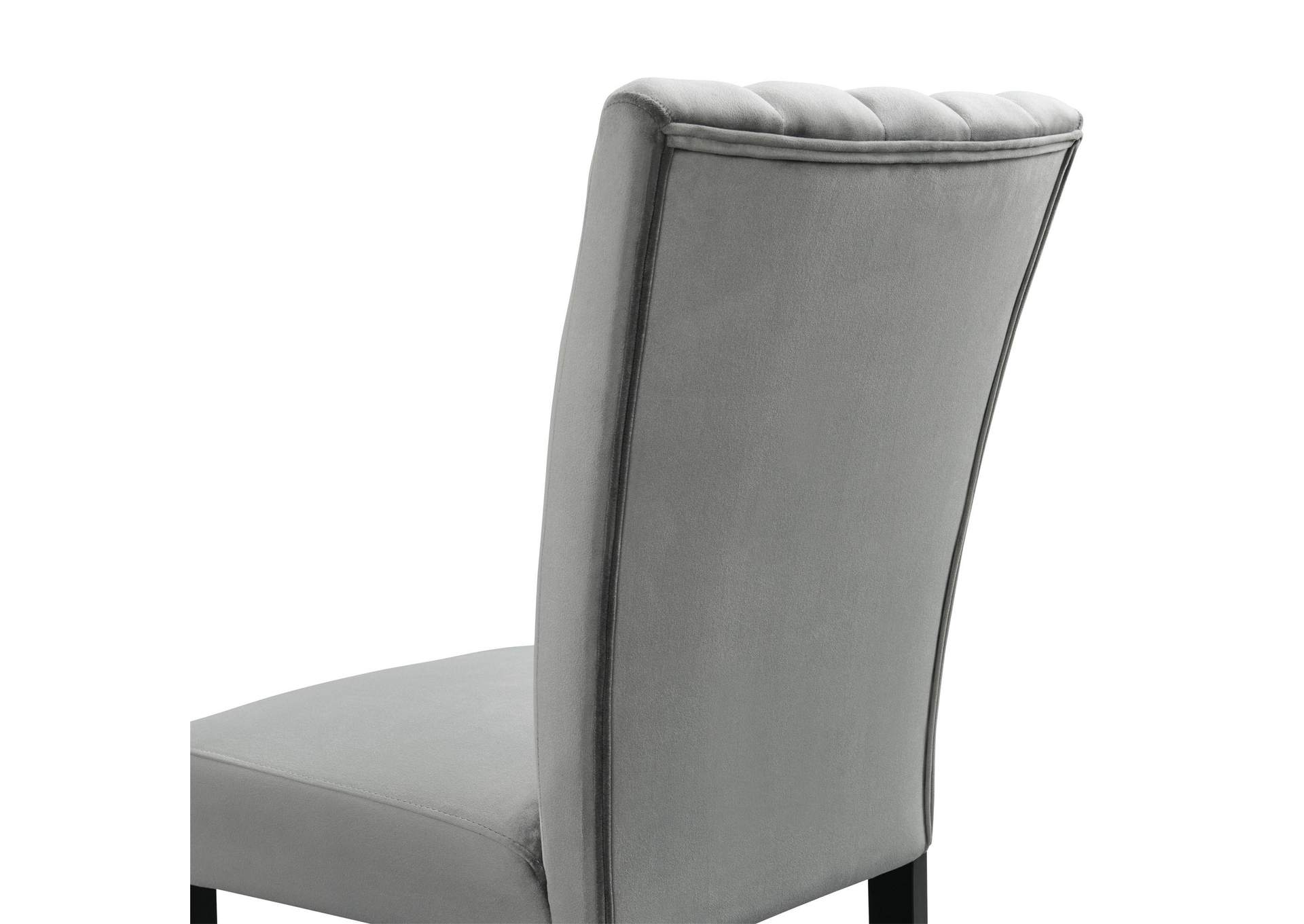 Bellini Side Chair In Grey Velvet 2 Per Pack image 5