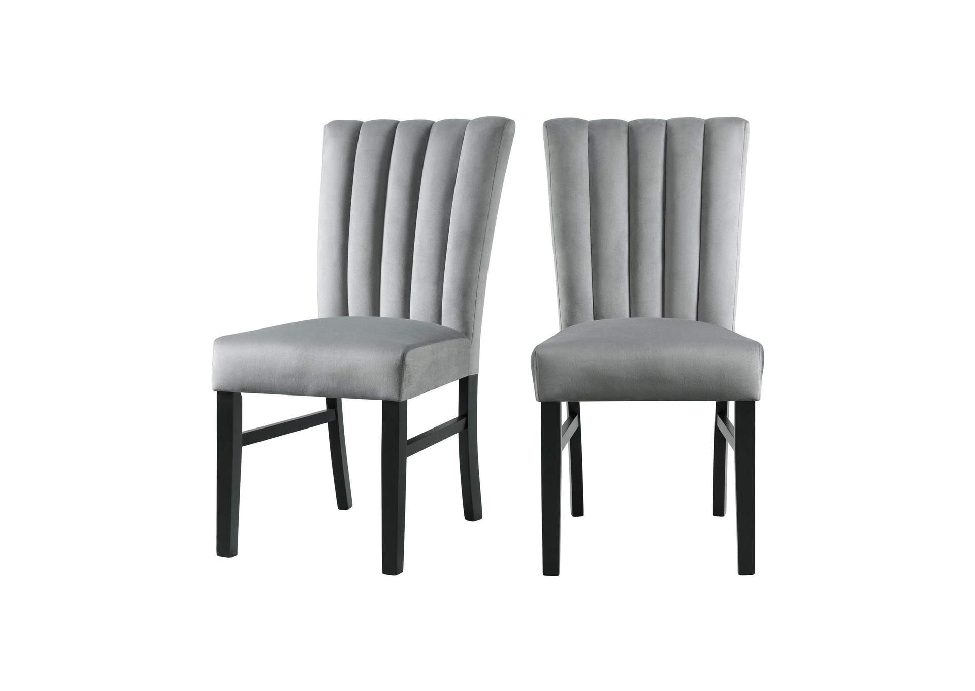 Bellini Side Chair In Grey Velvet 2 Per Pack image 3