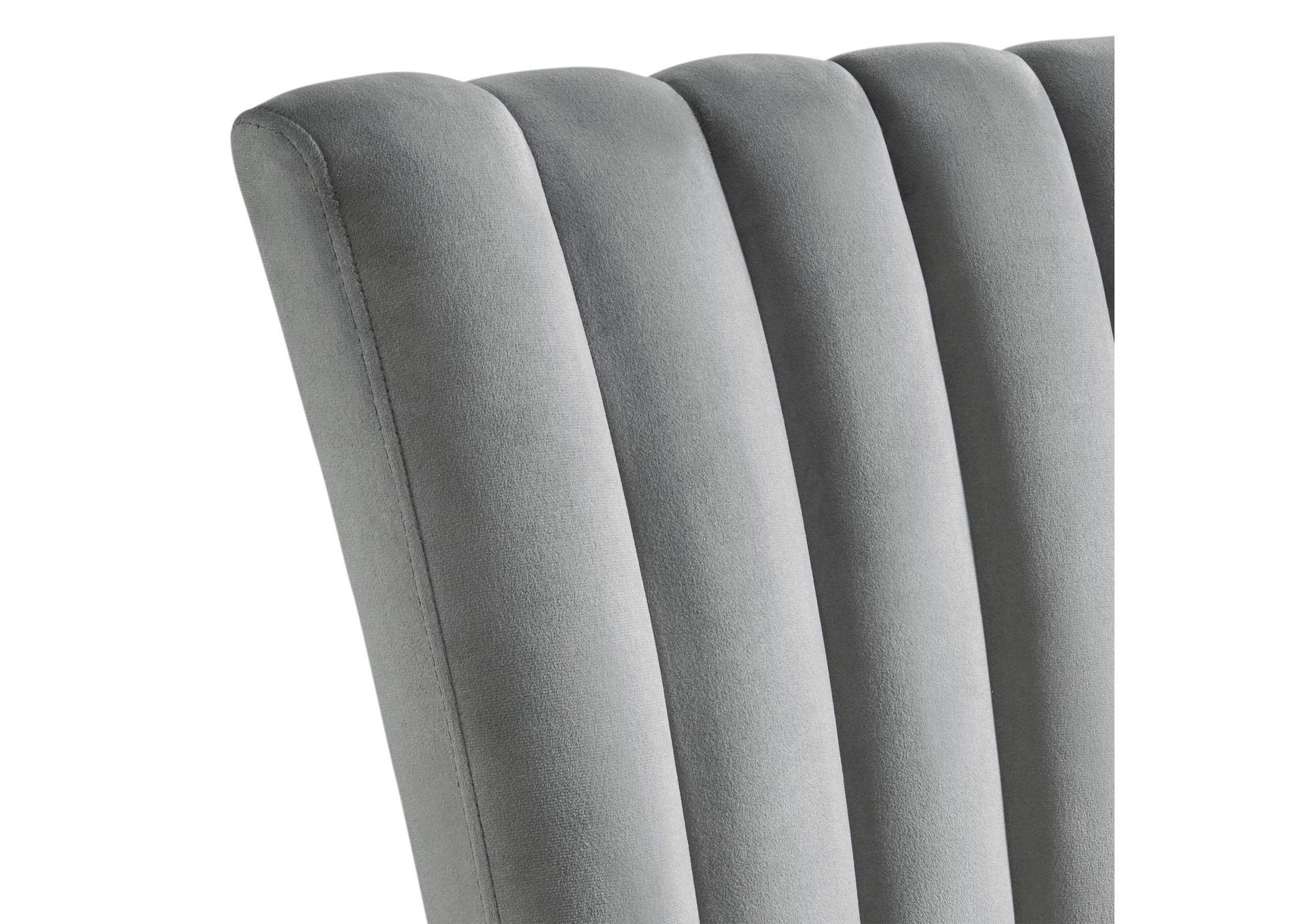 Bellini Side Chair In Grey Velvet 2 Per Pack image 4
