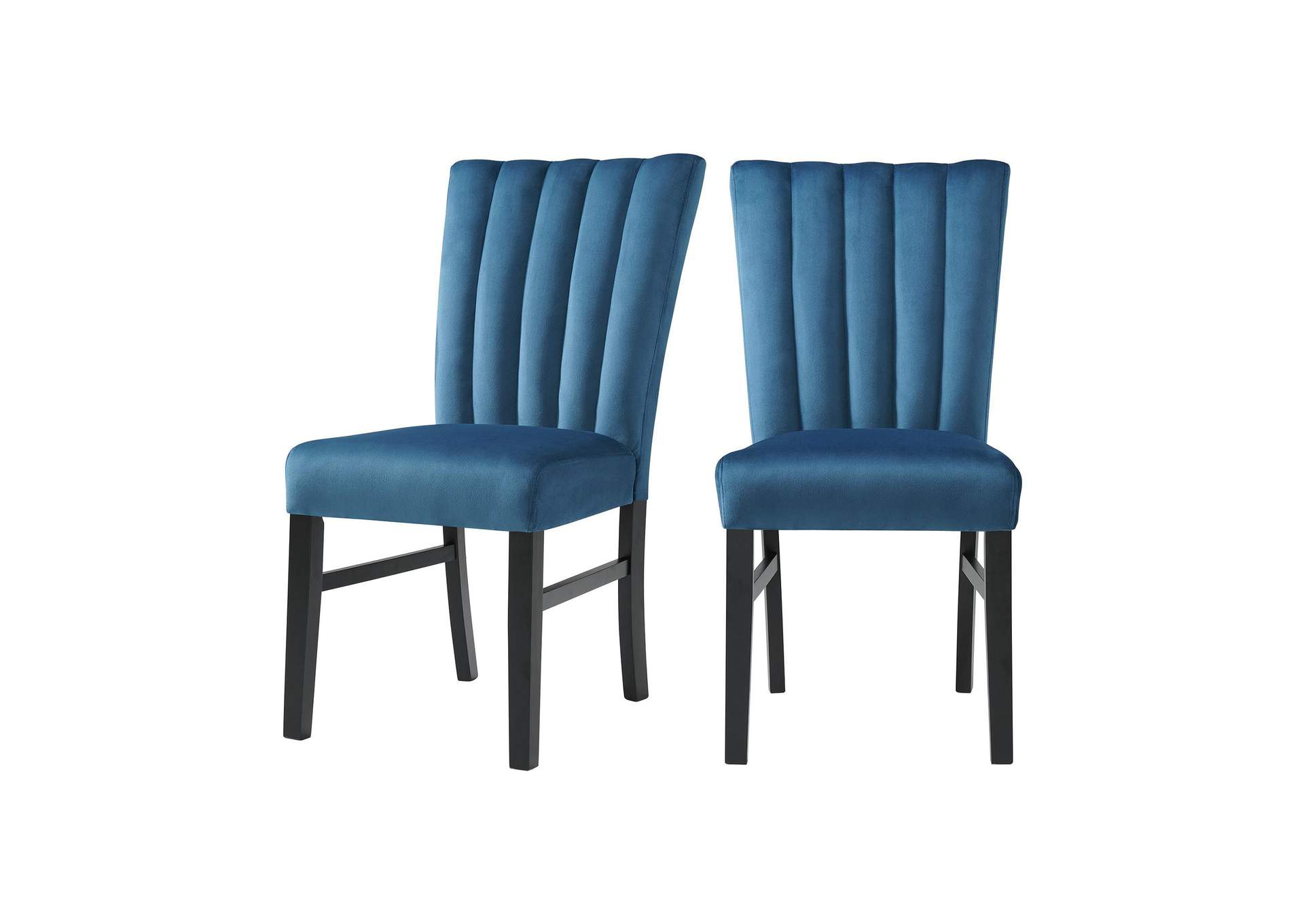 Bellini Side Chair In Navy Blue Velvet 2 Per Pack image 3