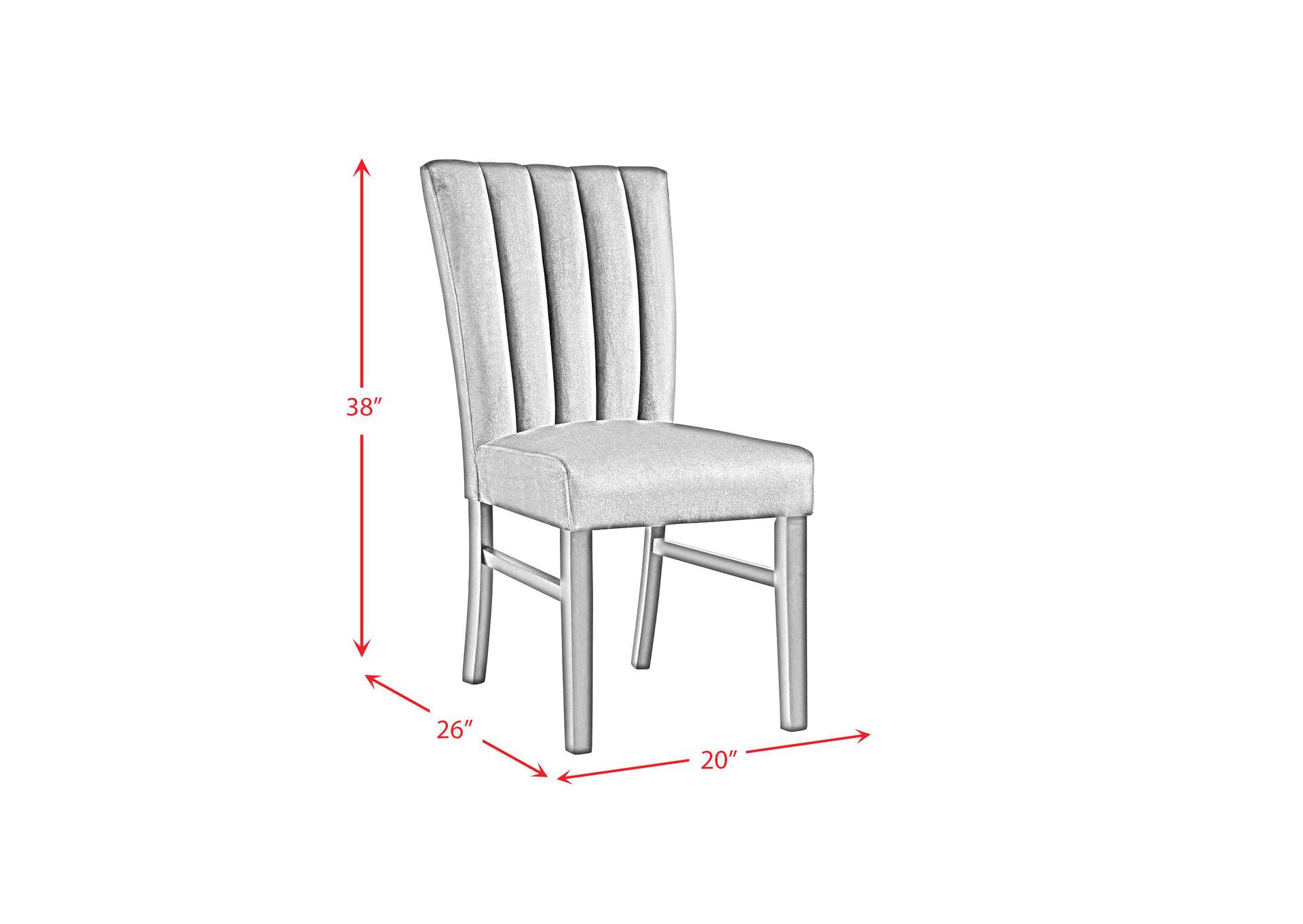 Bellini Side Chair In Pink Velvet 2 Per Pack image 7