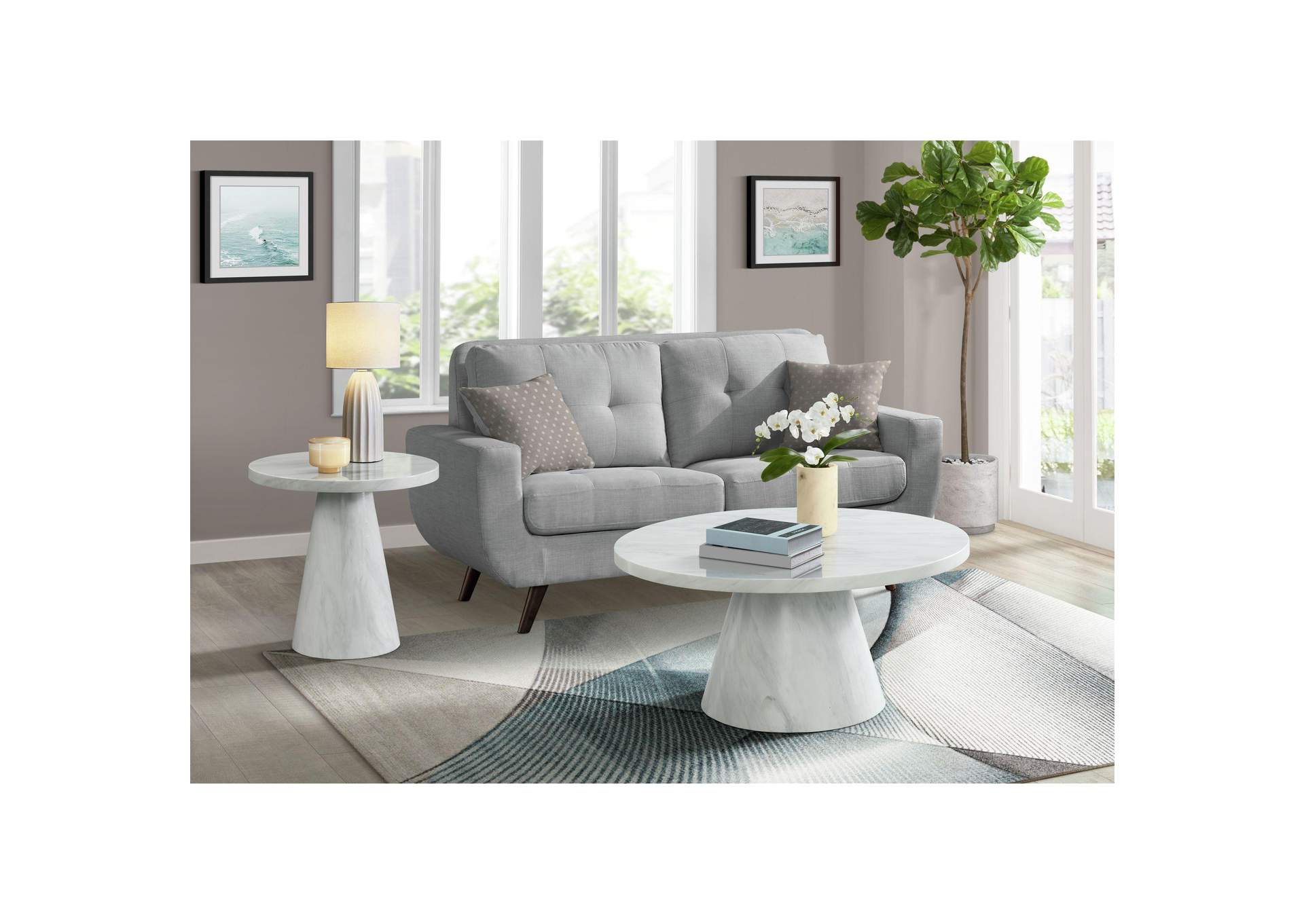 Bellini Round Occasional Coffee Table Complete In White image 1