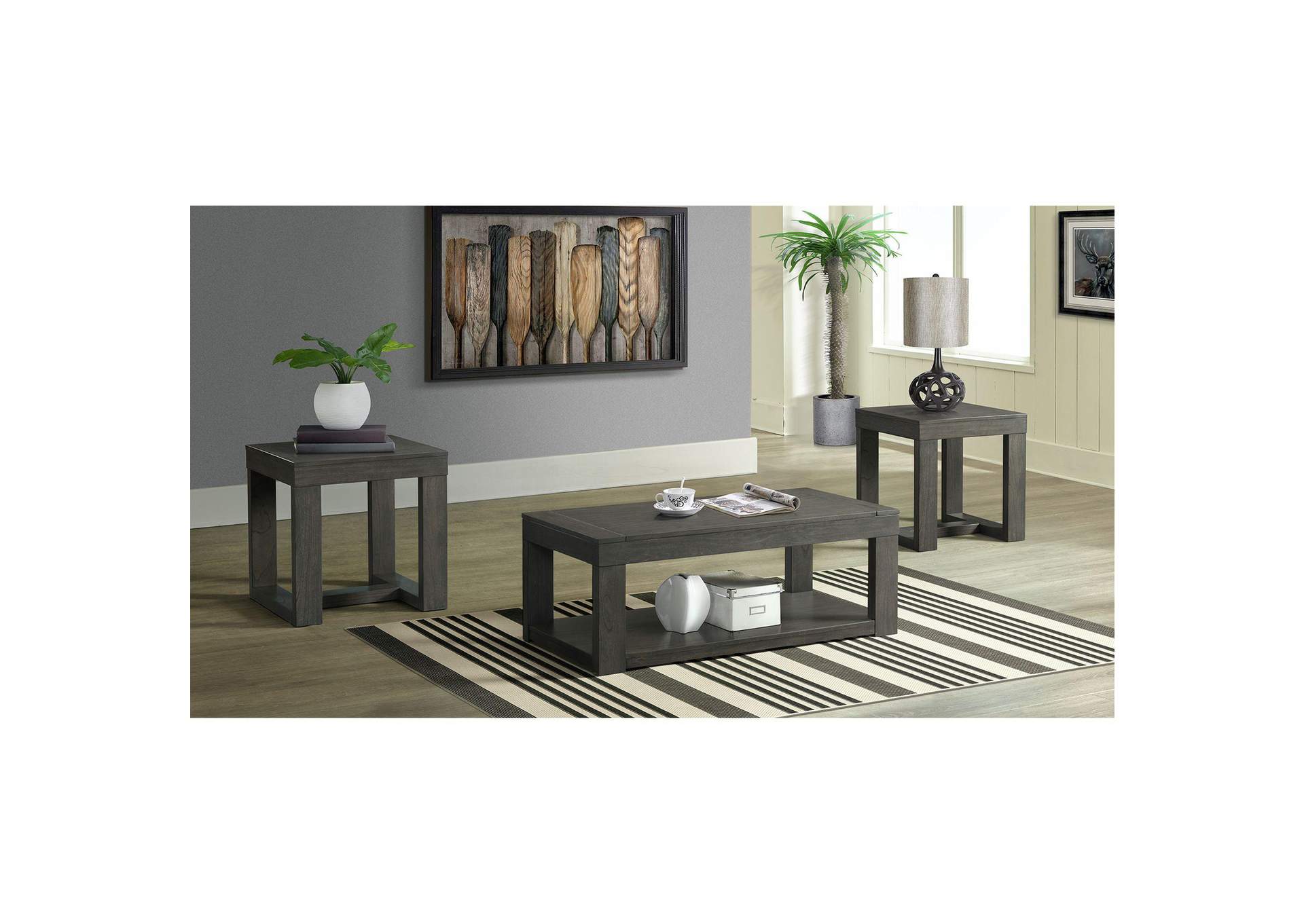 Benton Occasional Three Table Set With Lift Top Coffee Dark Finish image 1