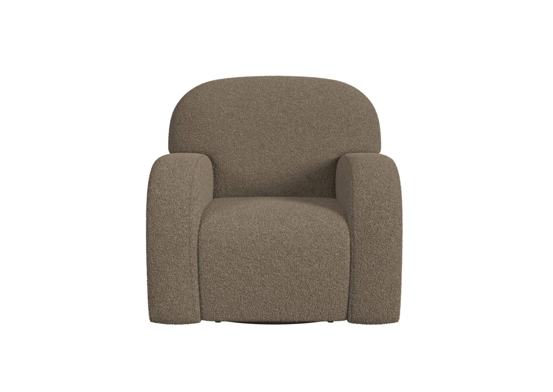 Benz Swivel Chair In Feather Tan