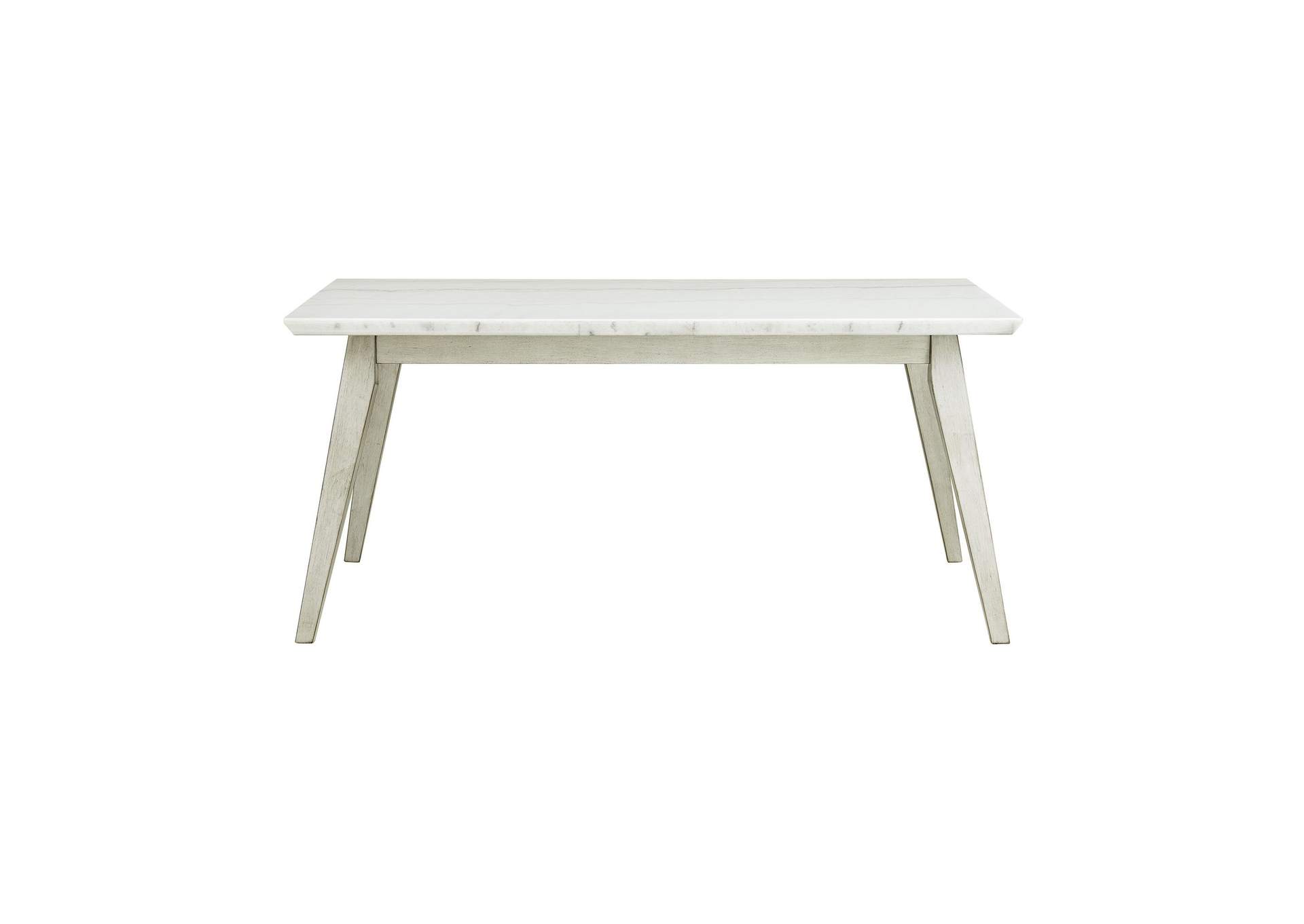 Bette Dining Table With White Marble Top In White image 9
