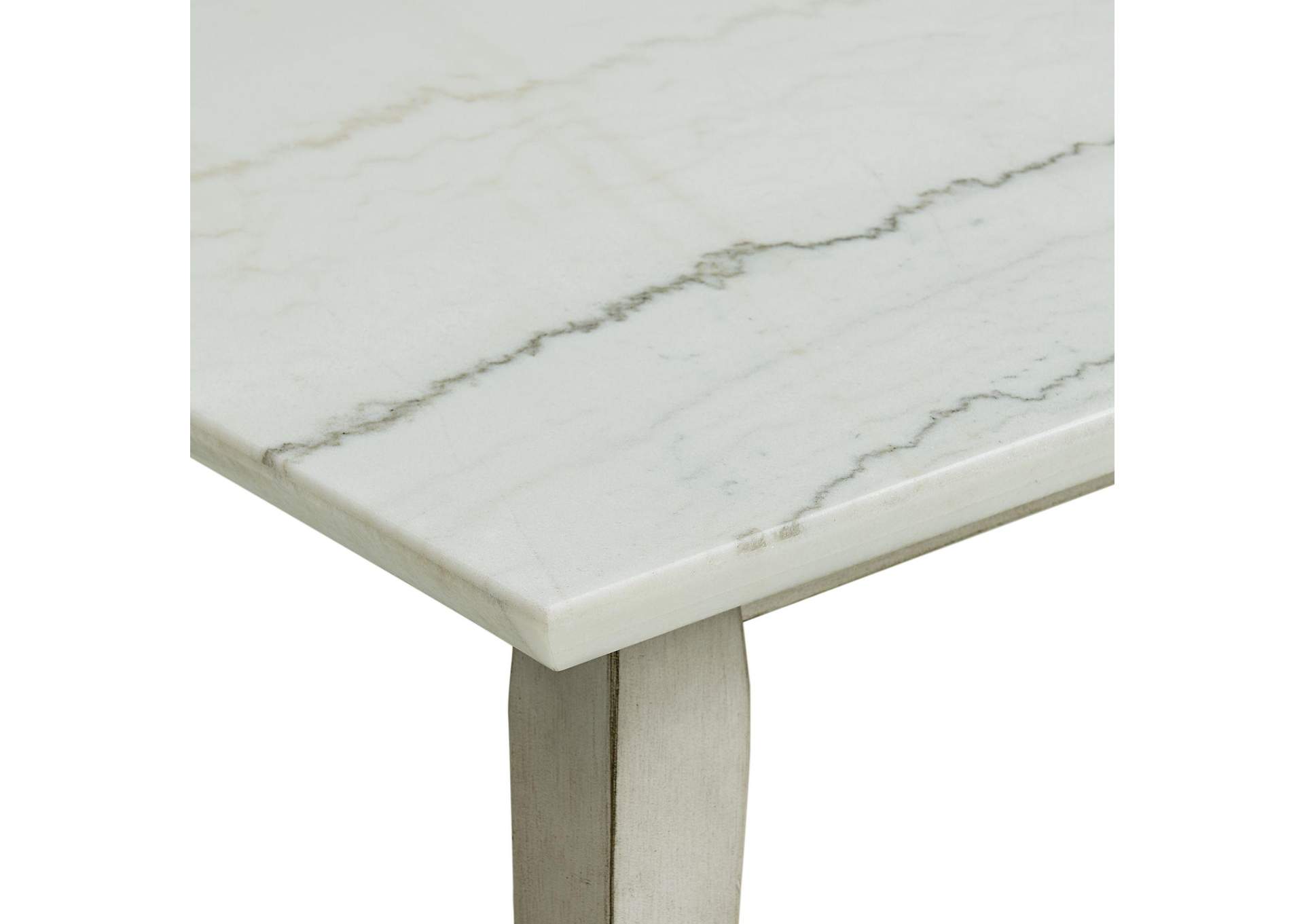 Bette Dining Table With White Marble Top In White image 3