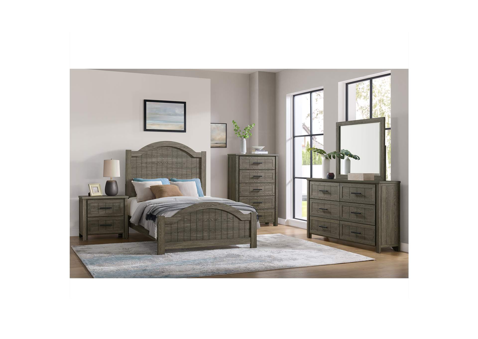 Beverley 6 - Drawer Dresser In Mocha Grey