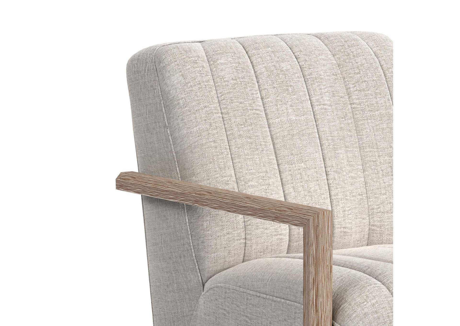 Blaze Swivel Chair In Laurence Cream With Natural Arm image 3