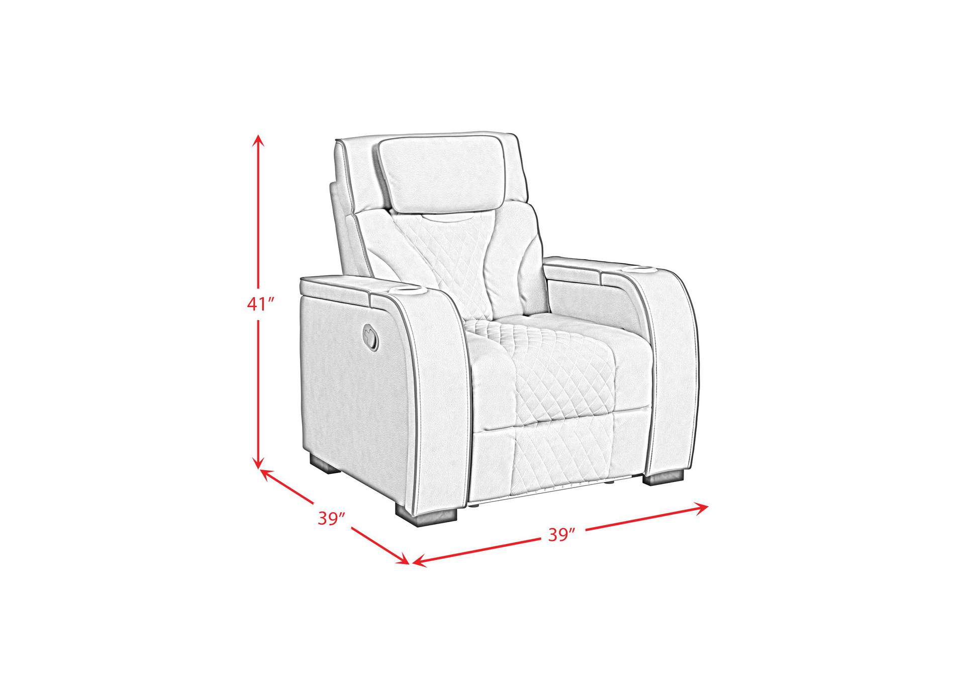 Blitz Motion Recliner With Led In Simba Taupe And Black Welt image 6