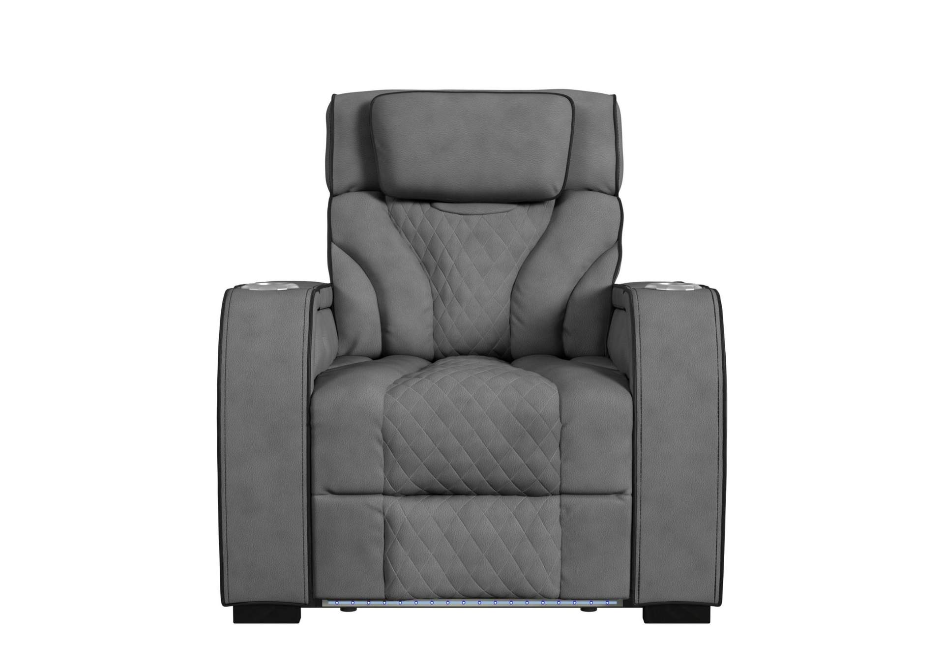 Blitz Motion Recliner With Led In Simba Slate And Black Welt image 9