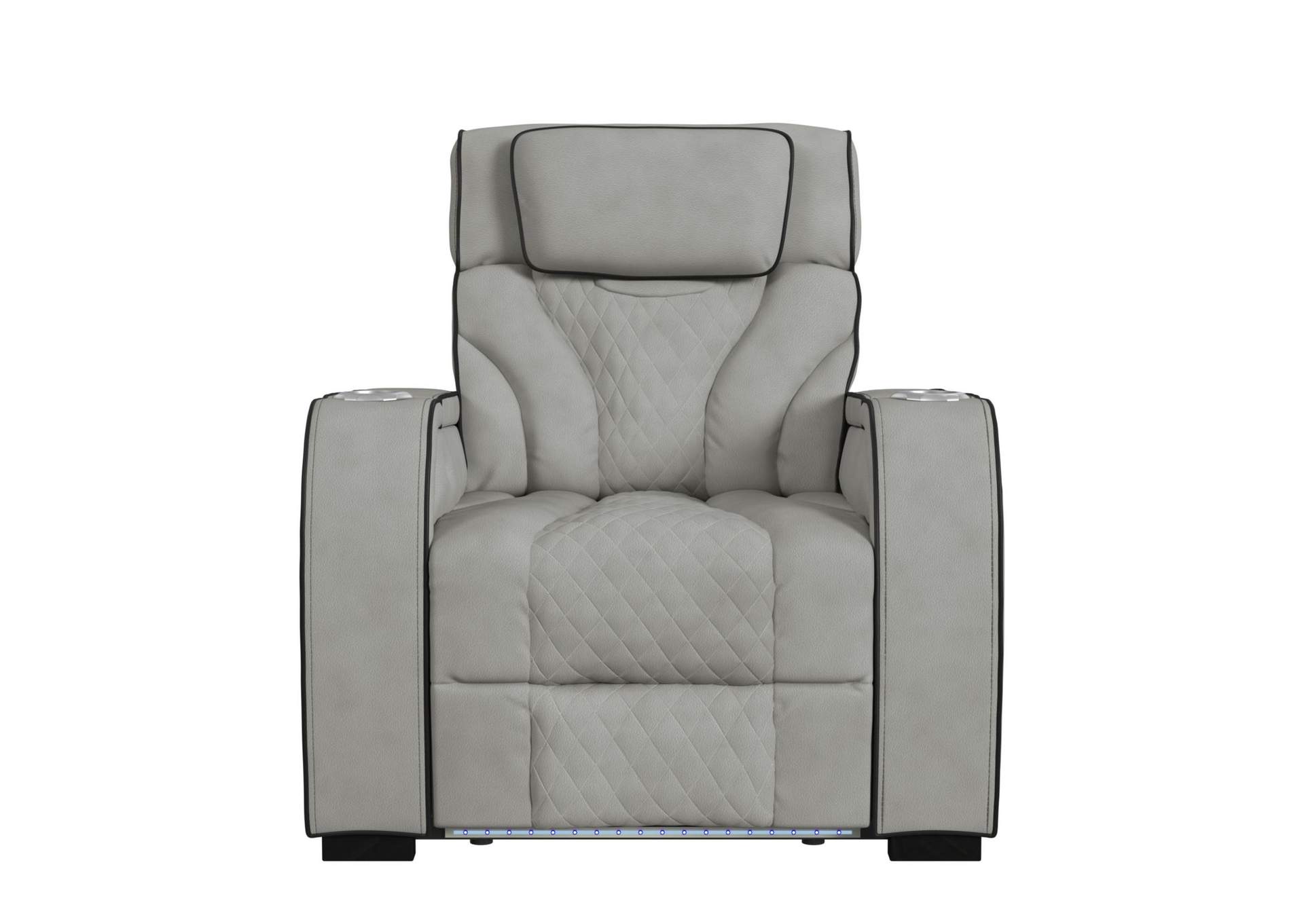 Blitz Motion Recliner With Led In Simba Taupe And Black Welt image 9