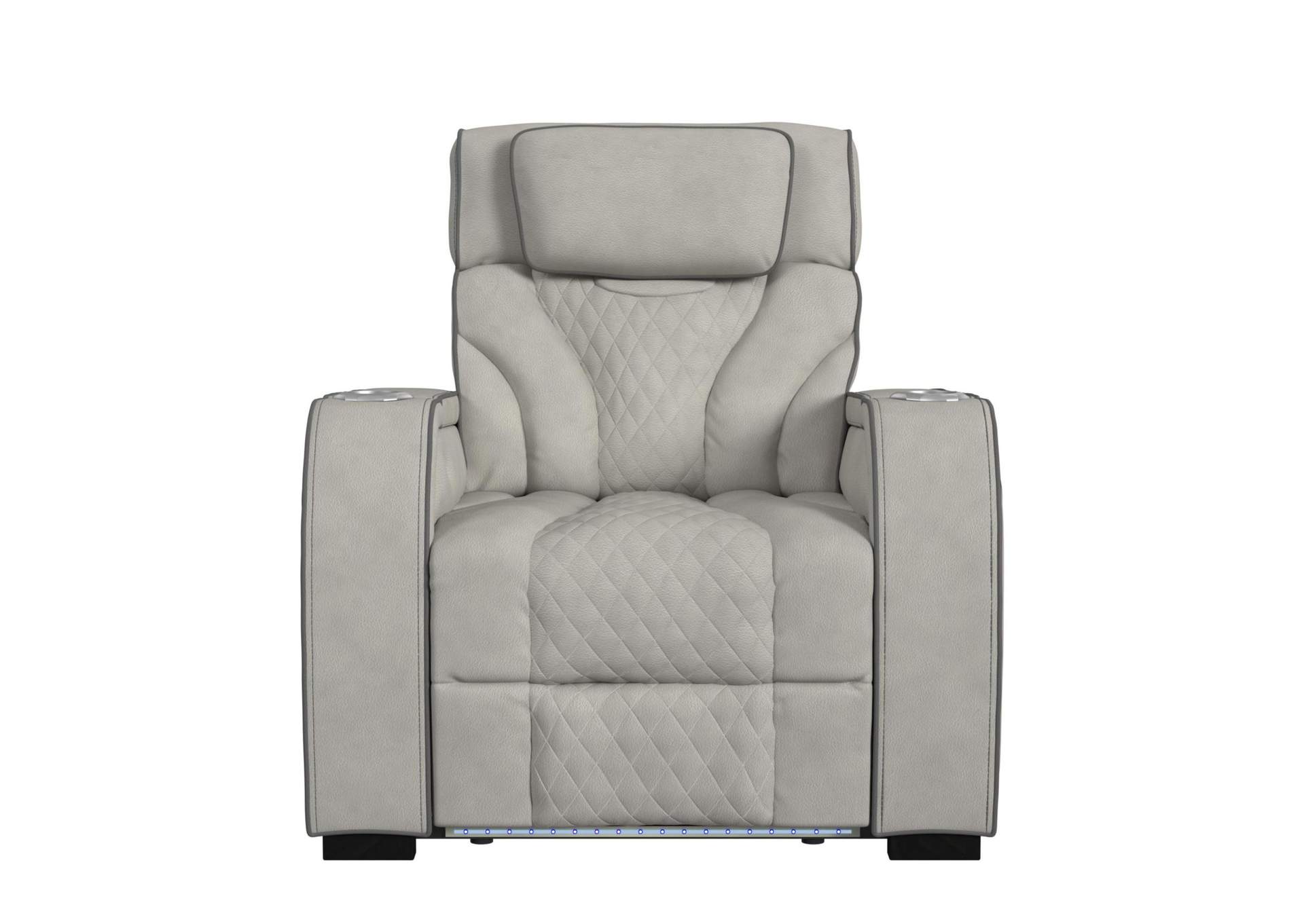 Blitz Motion Recliner With Led In Simba Taupe And Slate Welt image 5