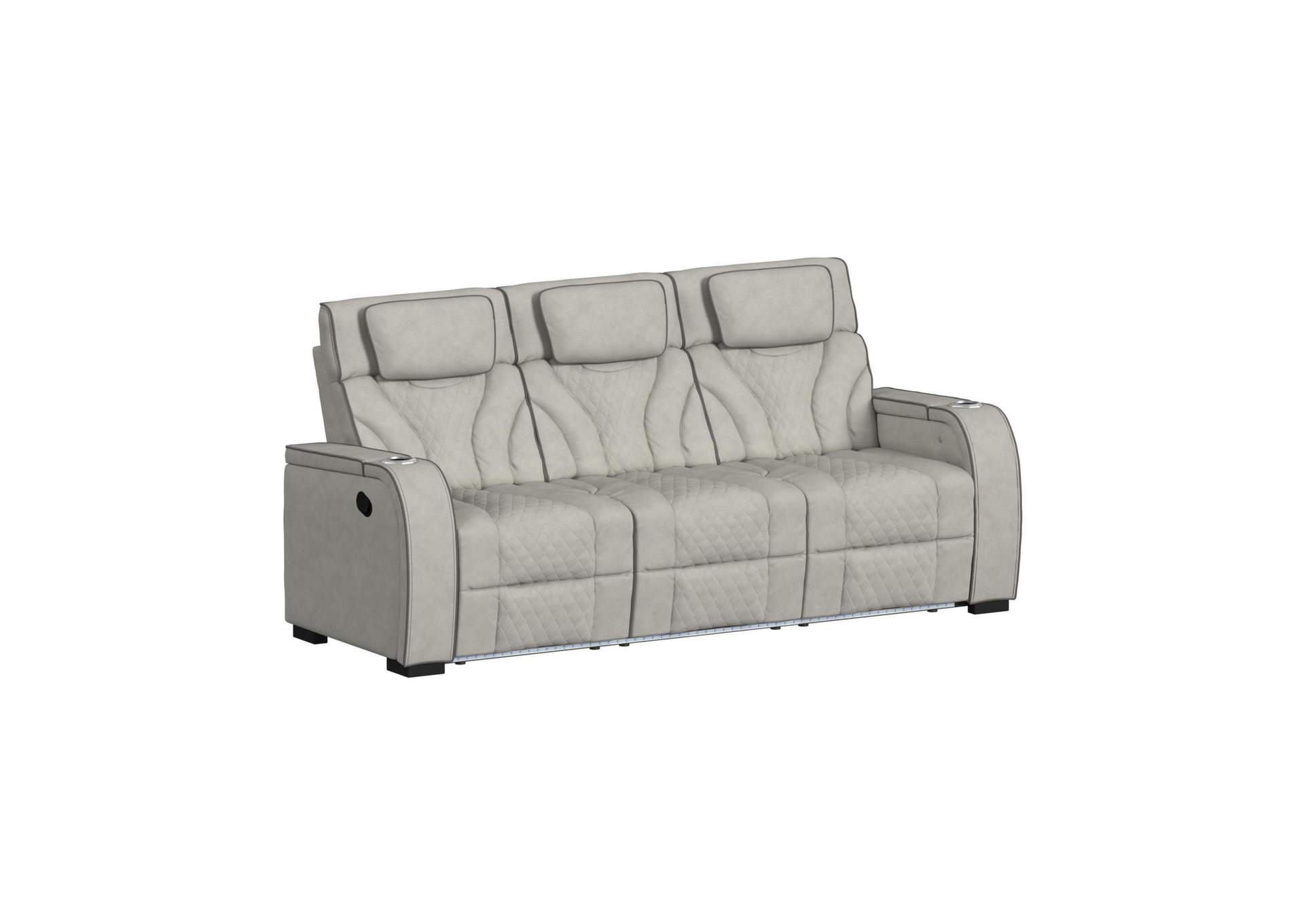 Blitz Motion Sofa With Ddt Reading Light Wireless Charger And Led In Simba Taupe And Slate Welt image 3