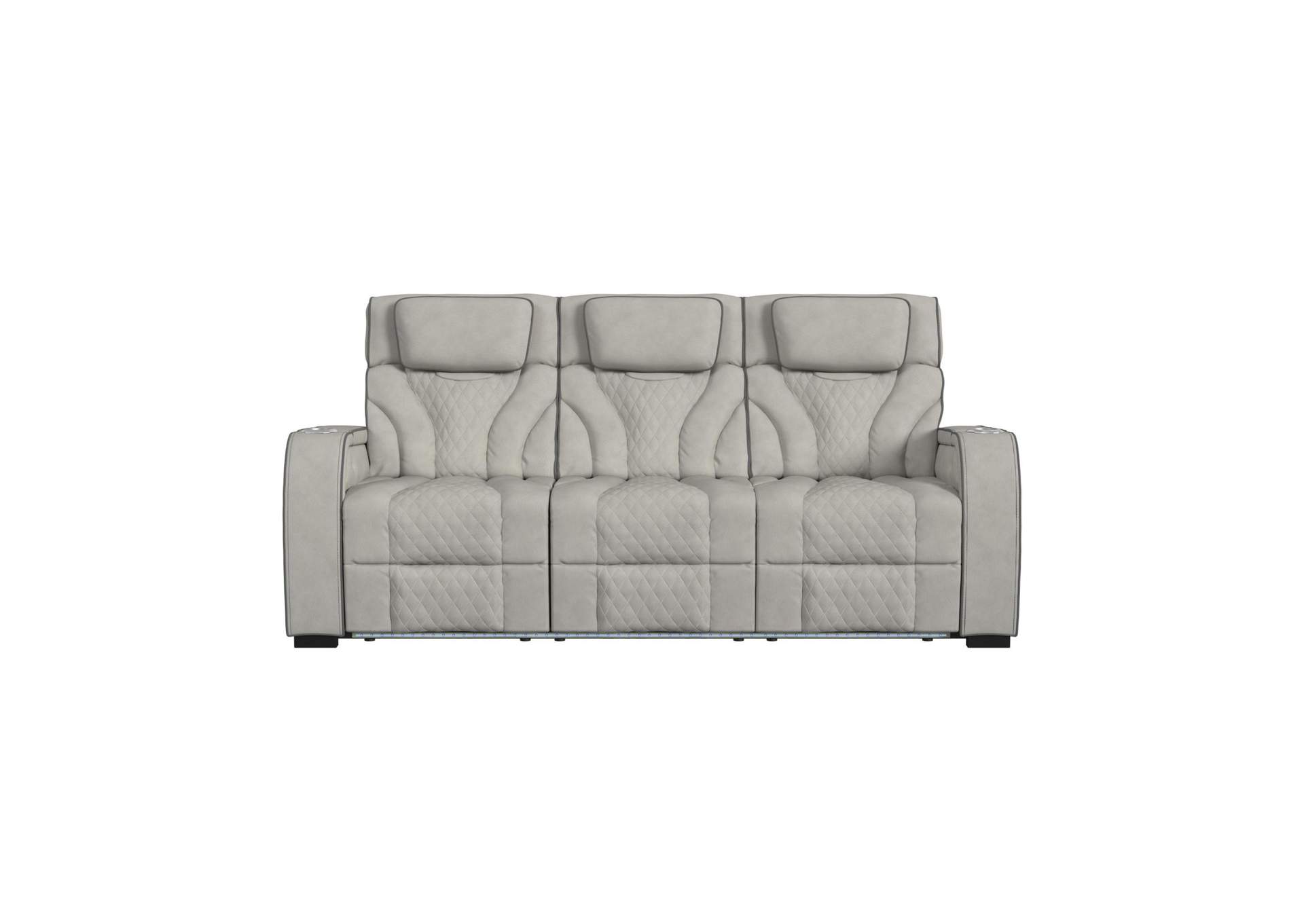 Blitz Motion Sofa With Ddt Reading Light Wireless Charger And Led In Simba Taupe And Slate Welt image 5