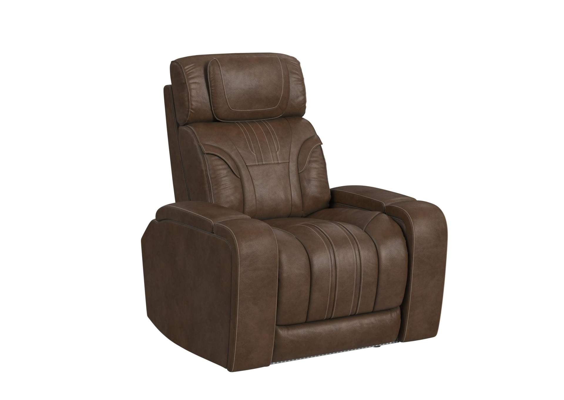 Bonanza P3 Recliner With Led And Fd Cup Holder In Leather Gel Umber image 3