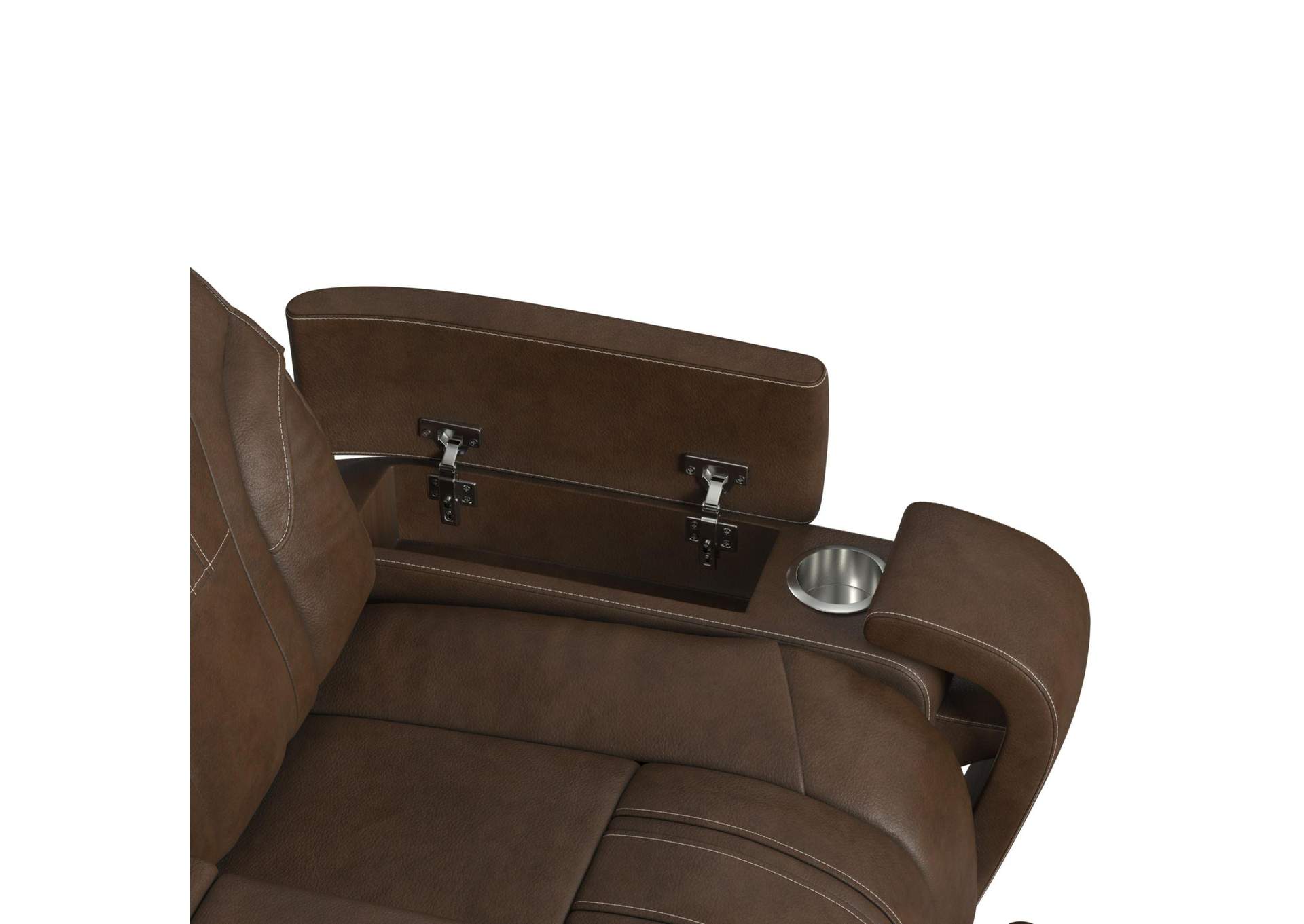 Bonanza P3 Sofa With I Table Reading Light Heat Massage Led Speaker And Fd Cup Holder In Leather Gel Umber image 11