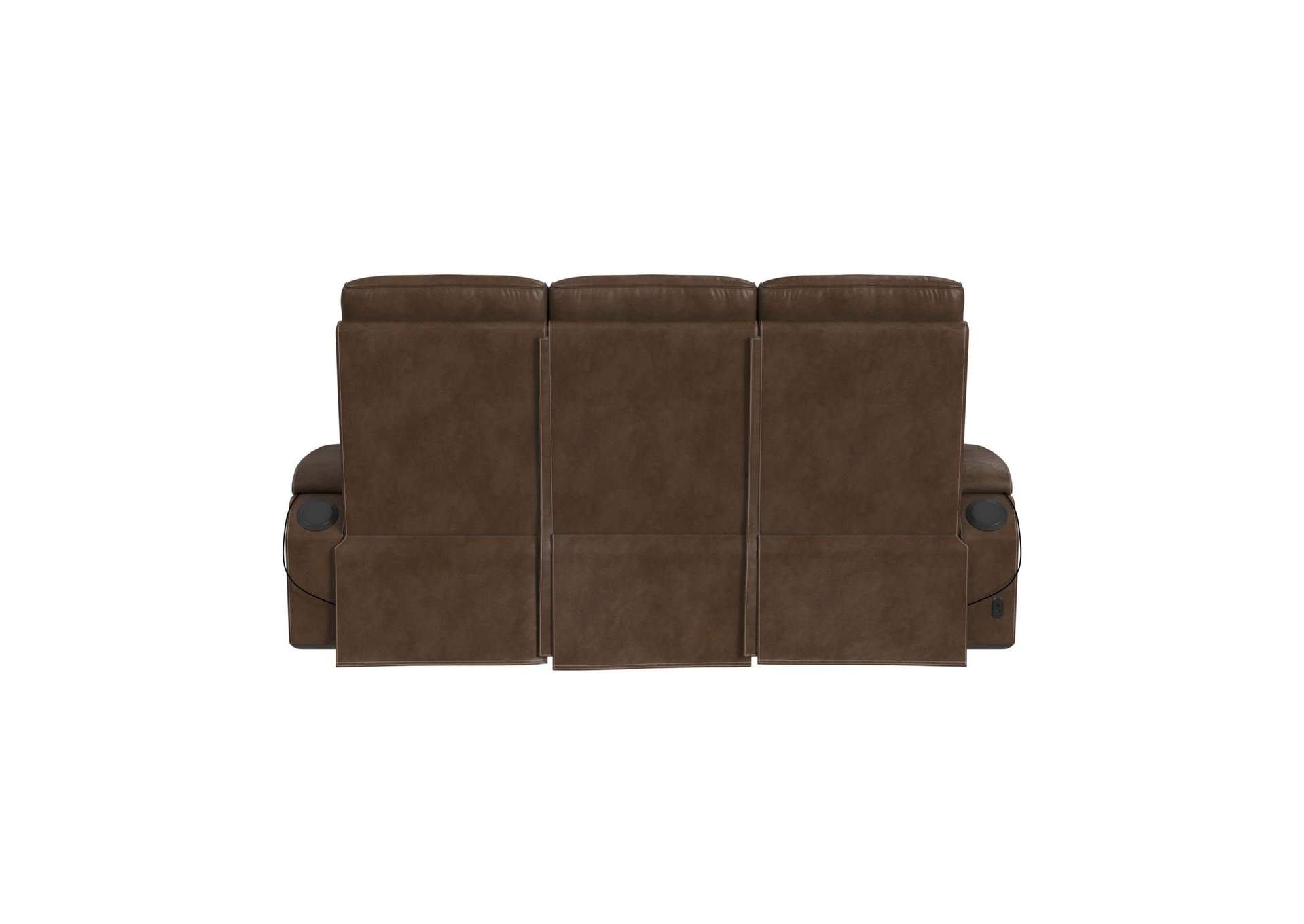 Bonanza P3 Sofa With I Table Reading Light Heat Massage Led Speaker And Fd Cup Holder In Leather Gel Umber image 8