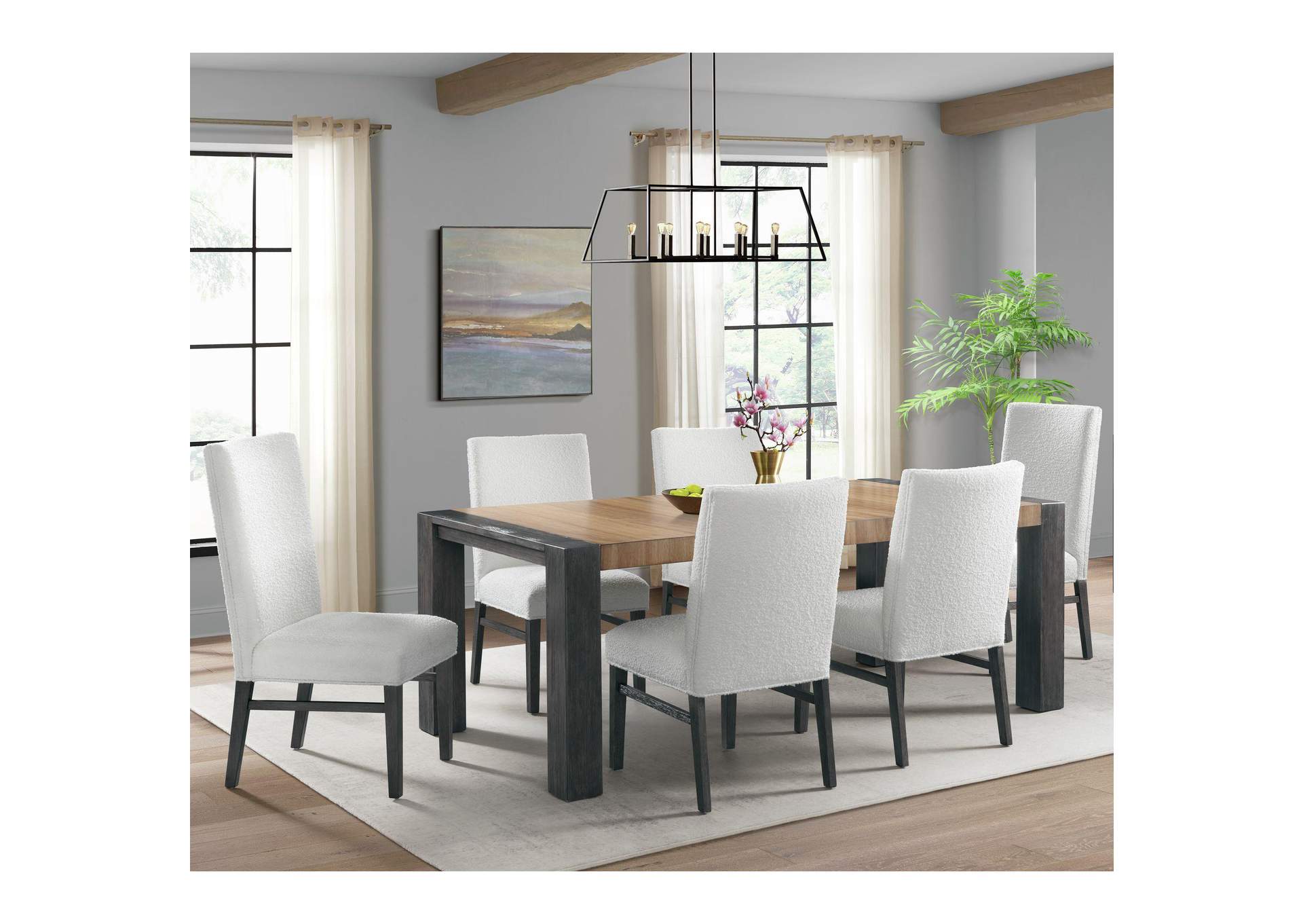 Breckenridge 36H Upholstered Dining Side Chair With White Cotton In Black 2 Per Carton image 1