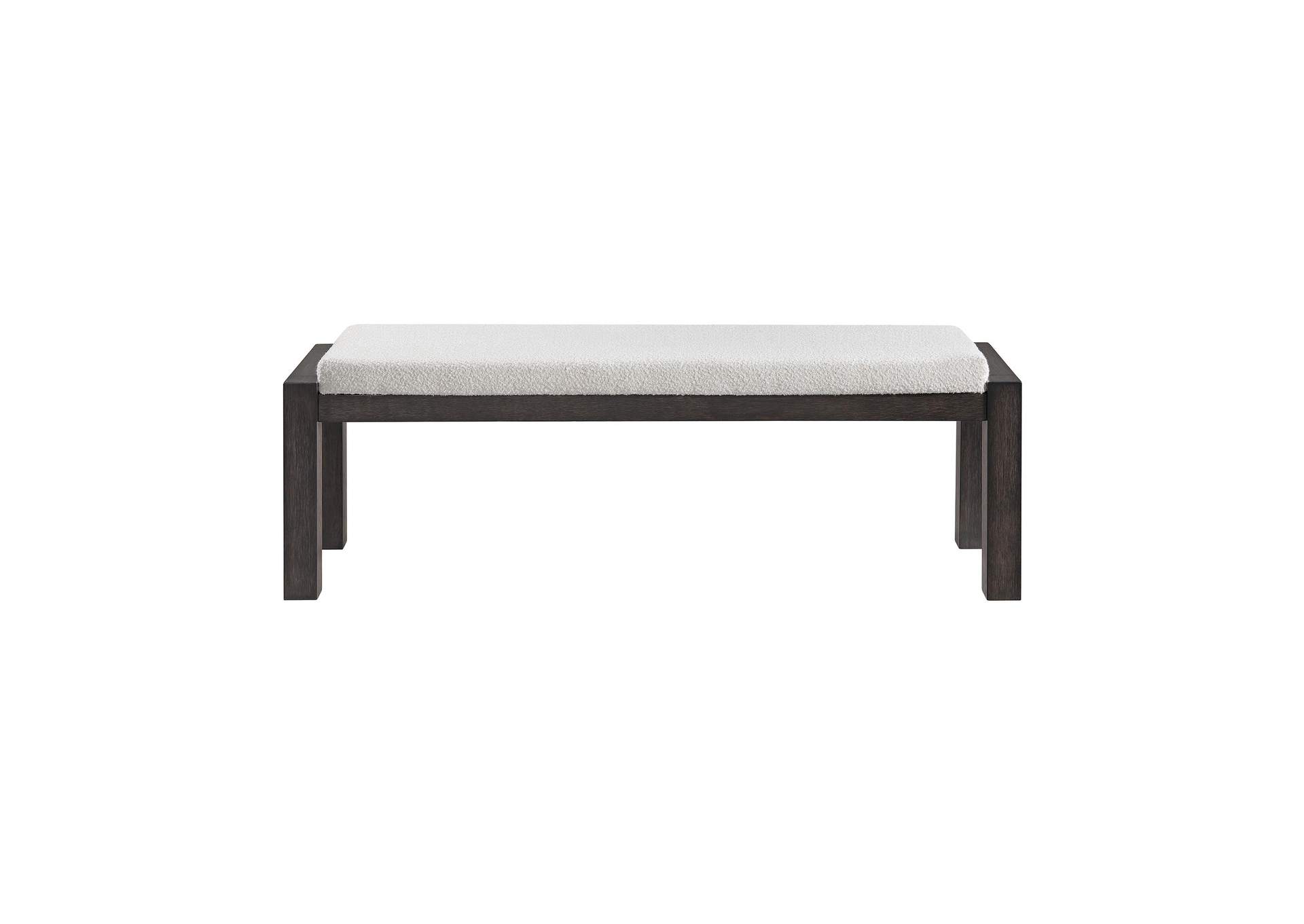 Breckenridge Dining Bench With White Cotton And Wood Ends In Black image 4