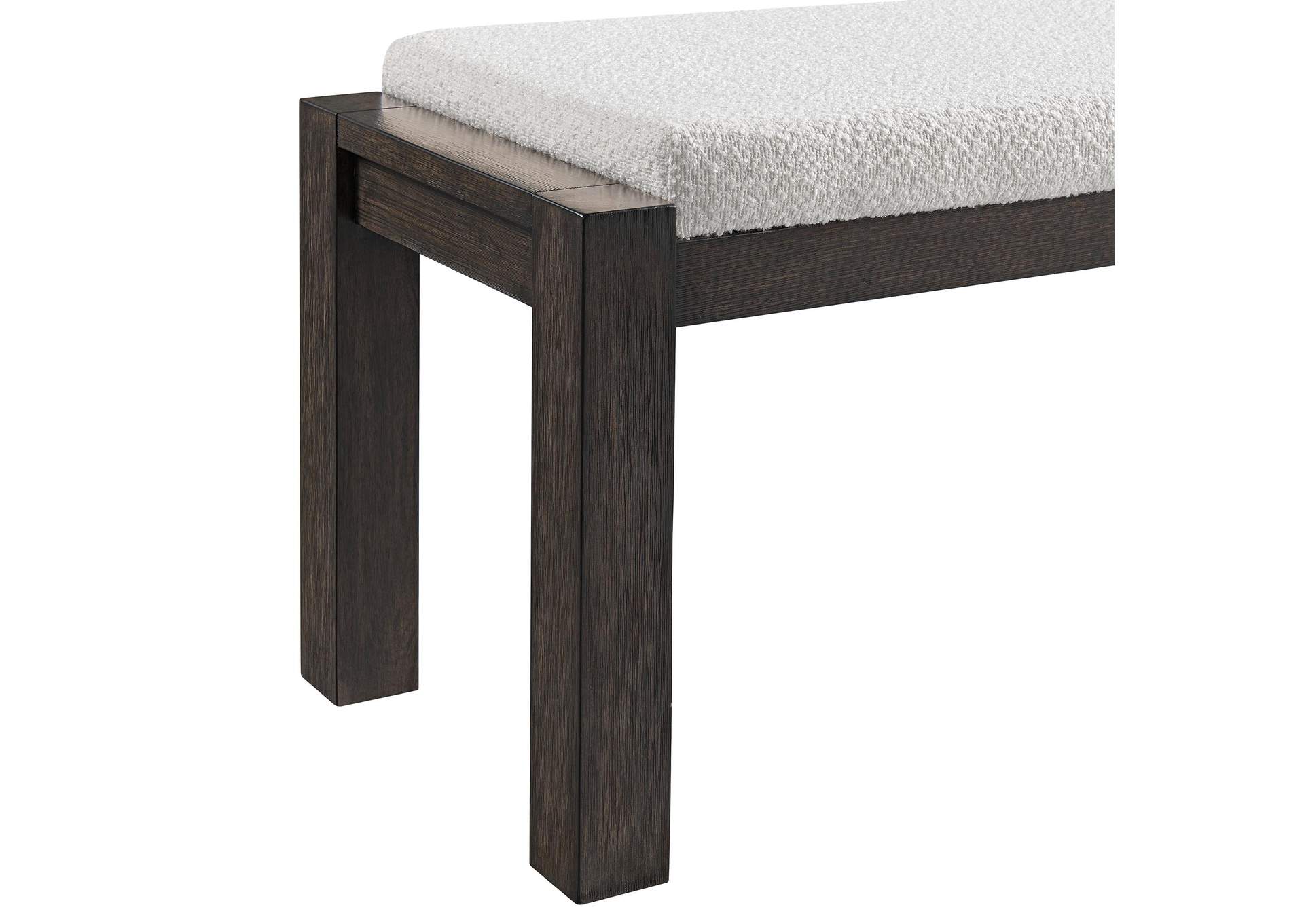 Breckenridge Dining Bench With White Cotton And Wood Ends In Black image 3