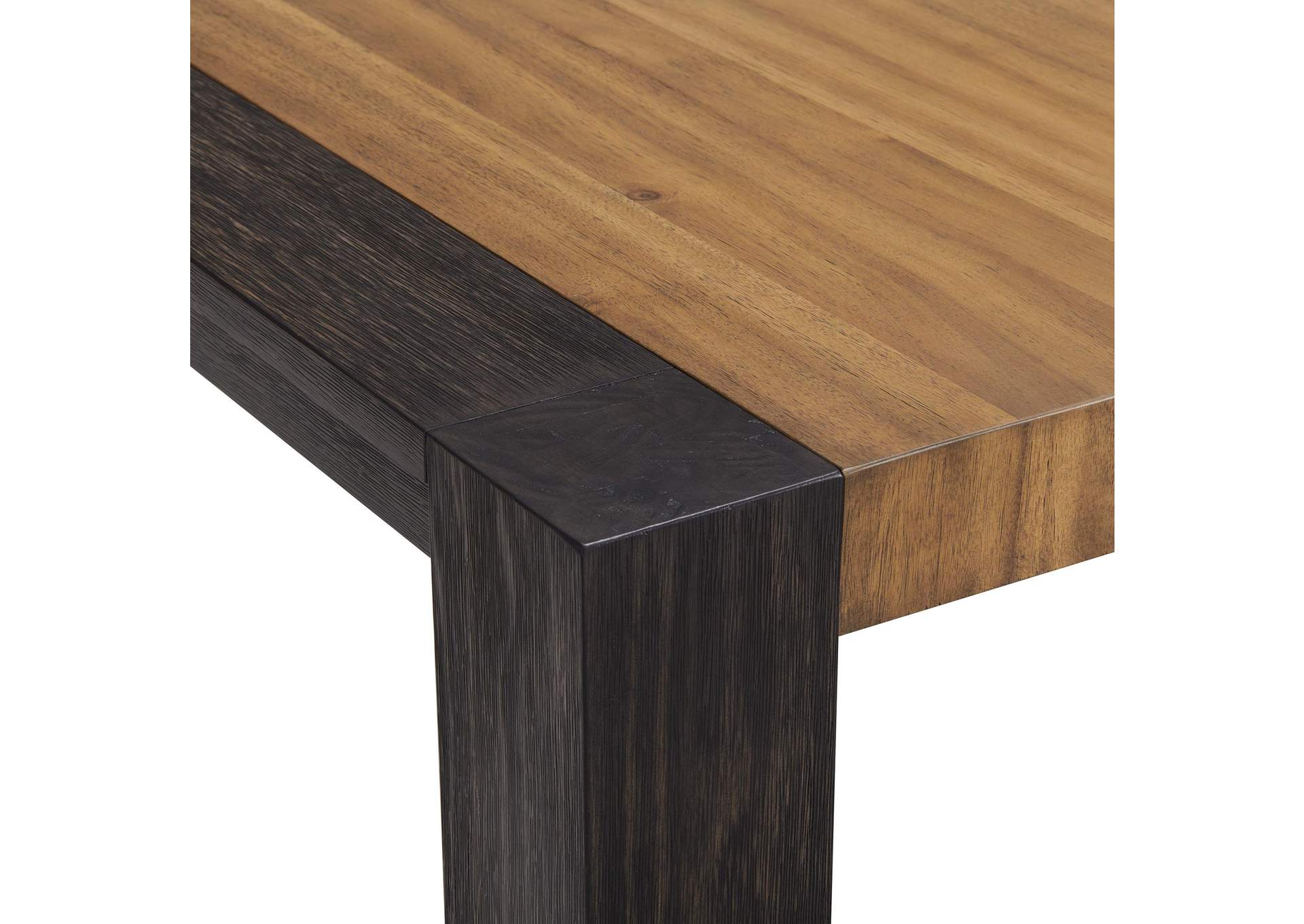 Breckenridge Dining Table With Oak Top And 1X18 Leaf In Black image 3