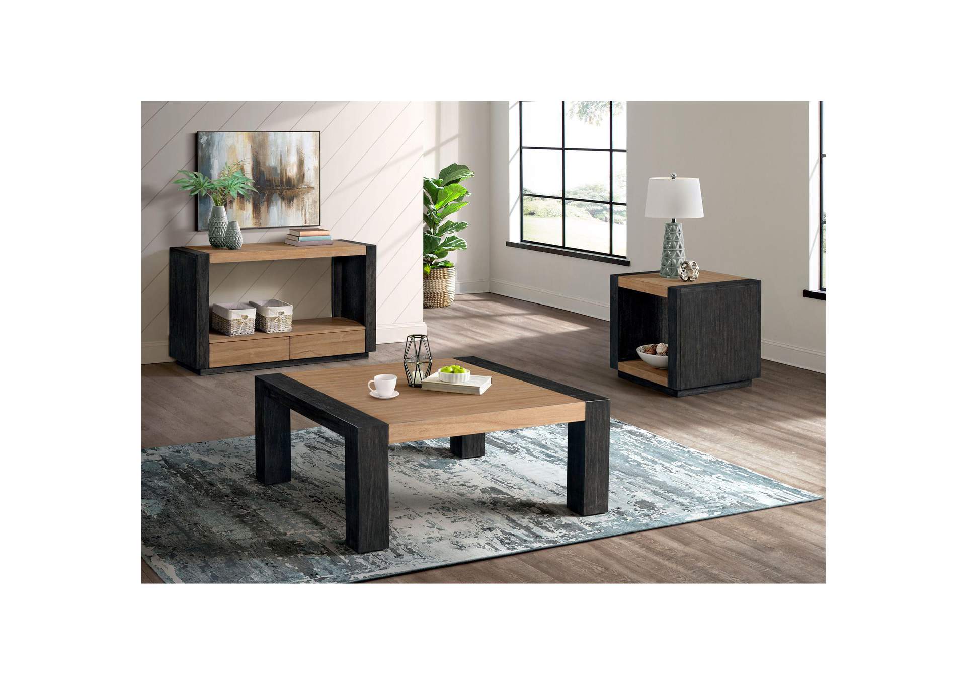 Breckenridge Sofa Table In Light Oak Black image 1