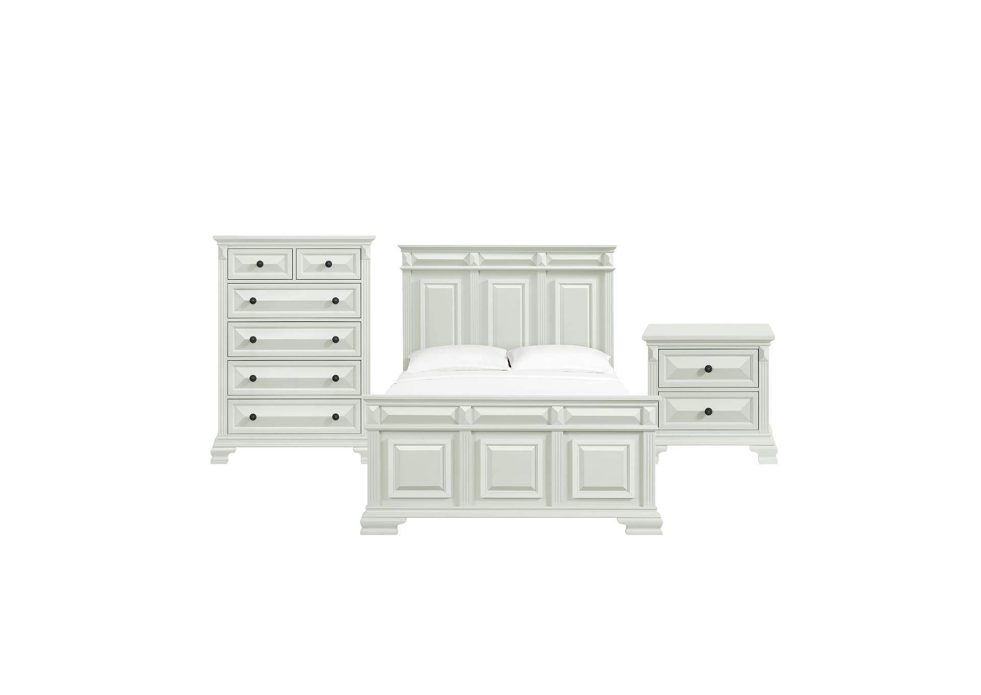 Bridgestone Queen Panel 3 Piece Bedroom Set In Antique White image 16