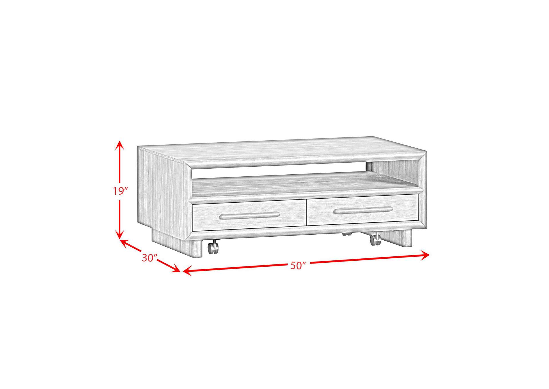 Brisbane 4 - Drawer Coffee Table With Casters In Brown image 6