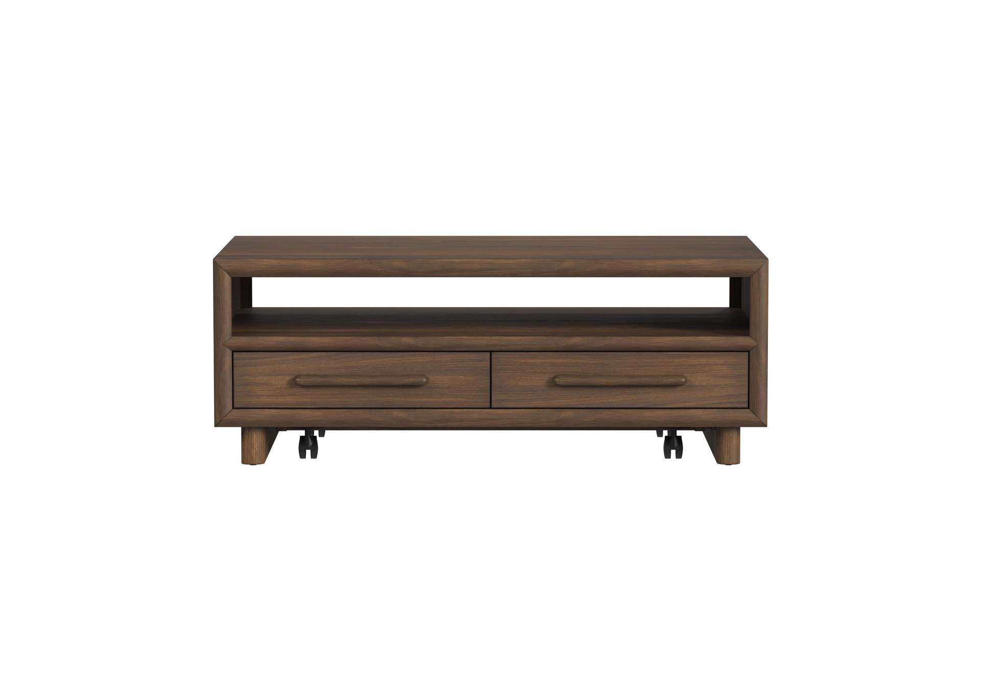 Brisbane 4 - Drawer Coffee Table With Casters In Brown image 8