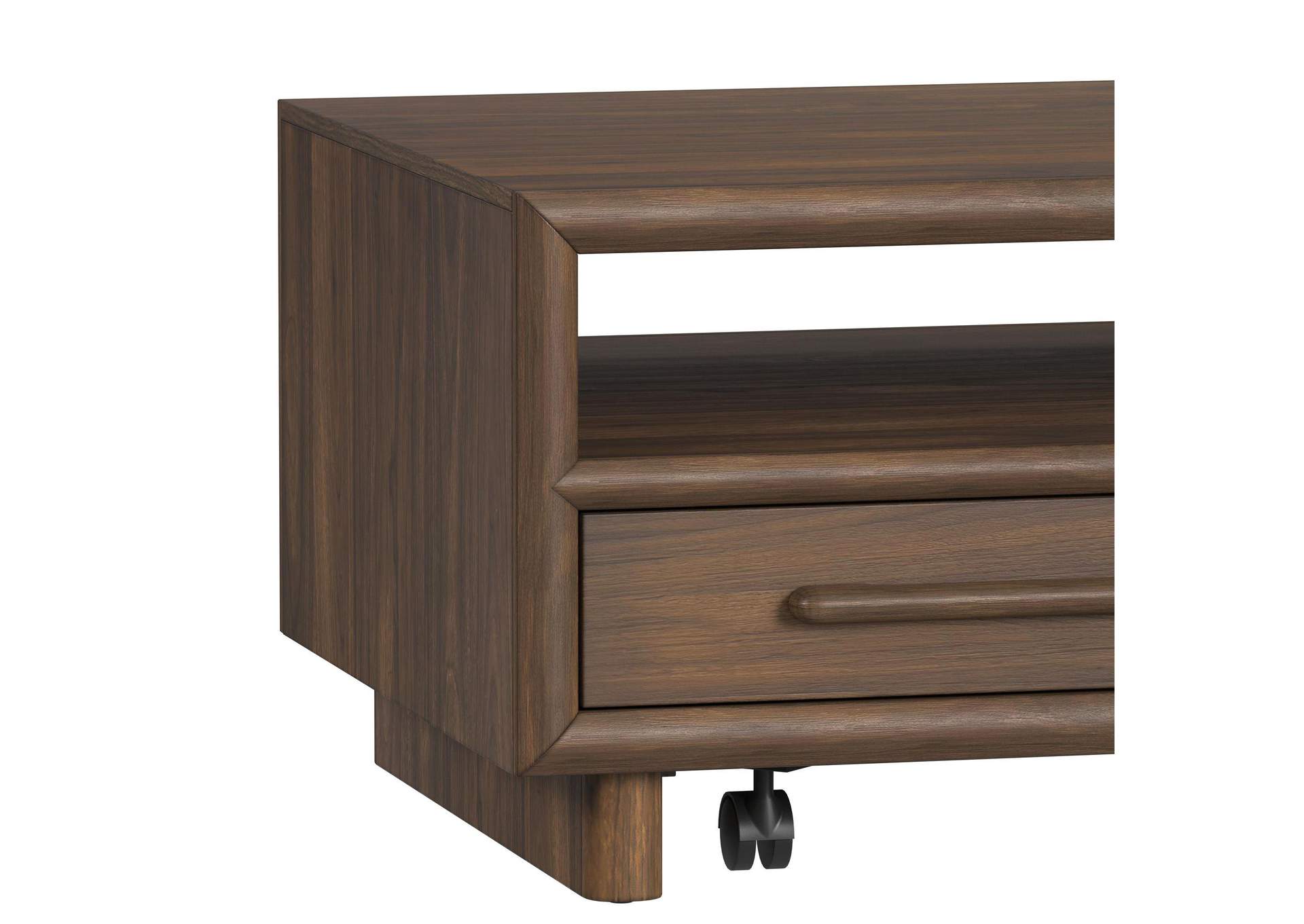 Brisbane 4 - Drawer Coffee Table With Casters In Brown image 3