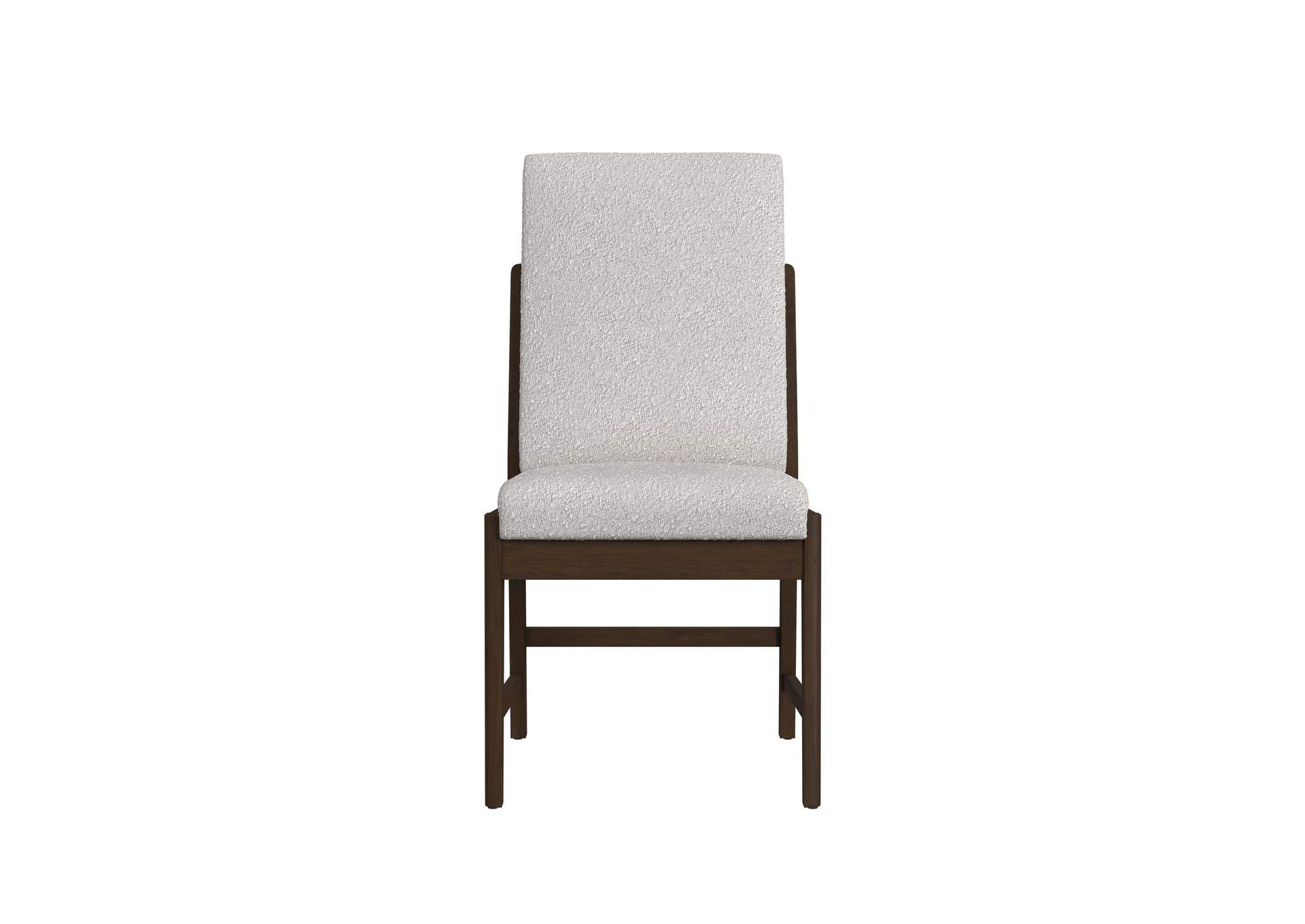 Brisbane Dining Side Chair With Boucle Beige Fabric In Brown 2 Per Carton image 4