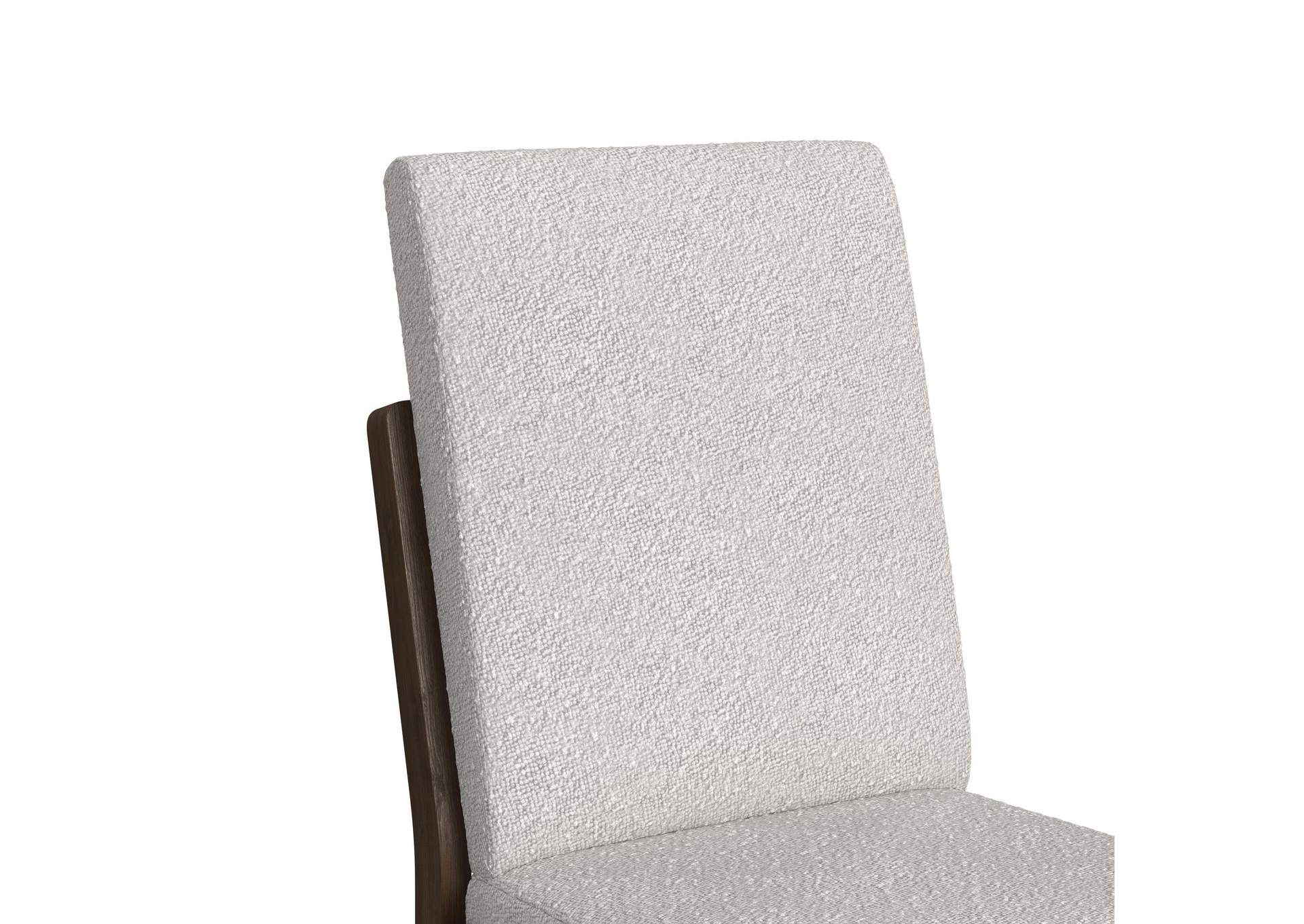 Brisbane Dining Side Chair With Boucle Beige Fabric In Brown 2 Per Carton image 7