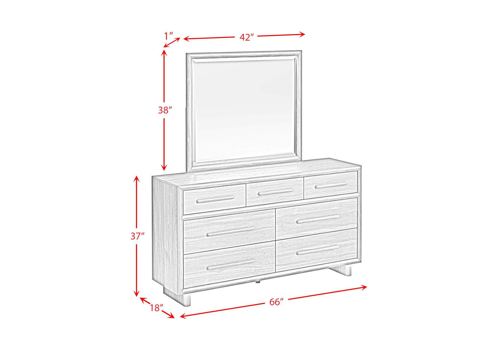 Brisbane Dresser And Mirror Set With Led In Brown image 10