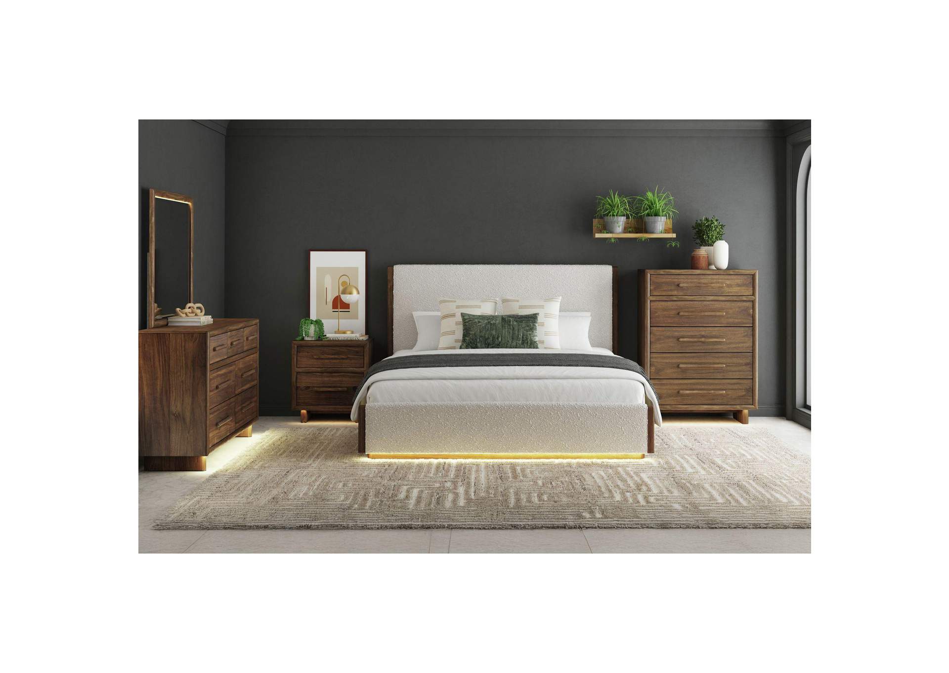 Brisbane Dresser And Mirror Set With Led In Brown image 1