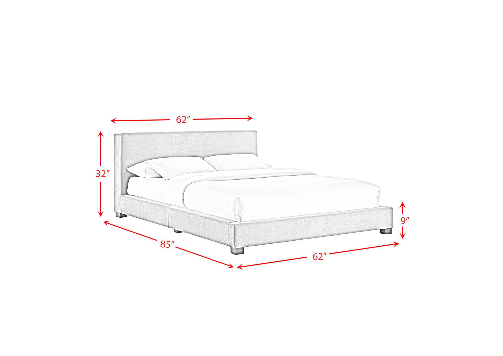 Brookhaven Full Upholstery Bed In Grey Velvet image 7