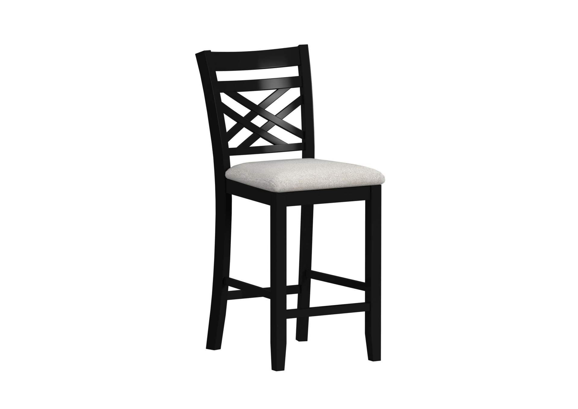 Brooks 5 Piece Counter Set With Table And 4 Upholstery Seat Wood Back Chairs In Medium Brown Black image 12