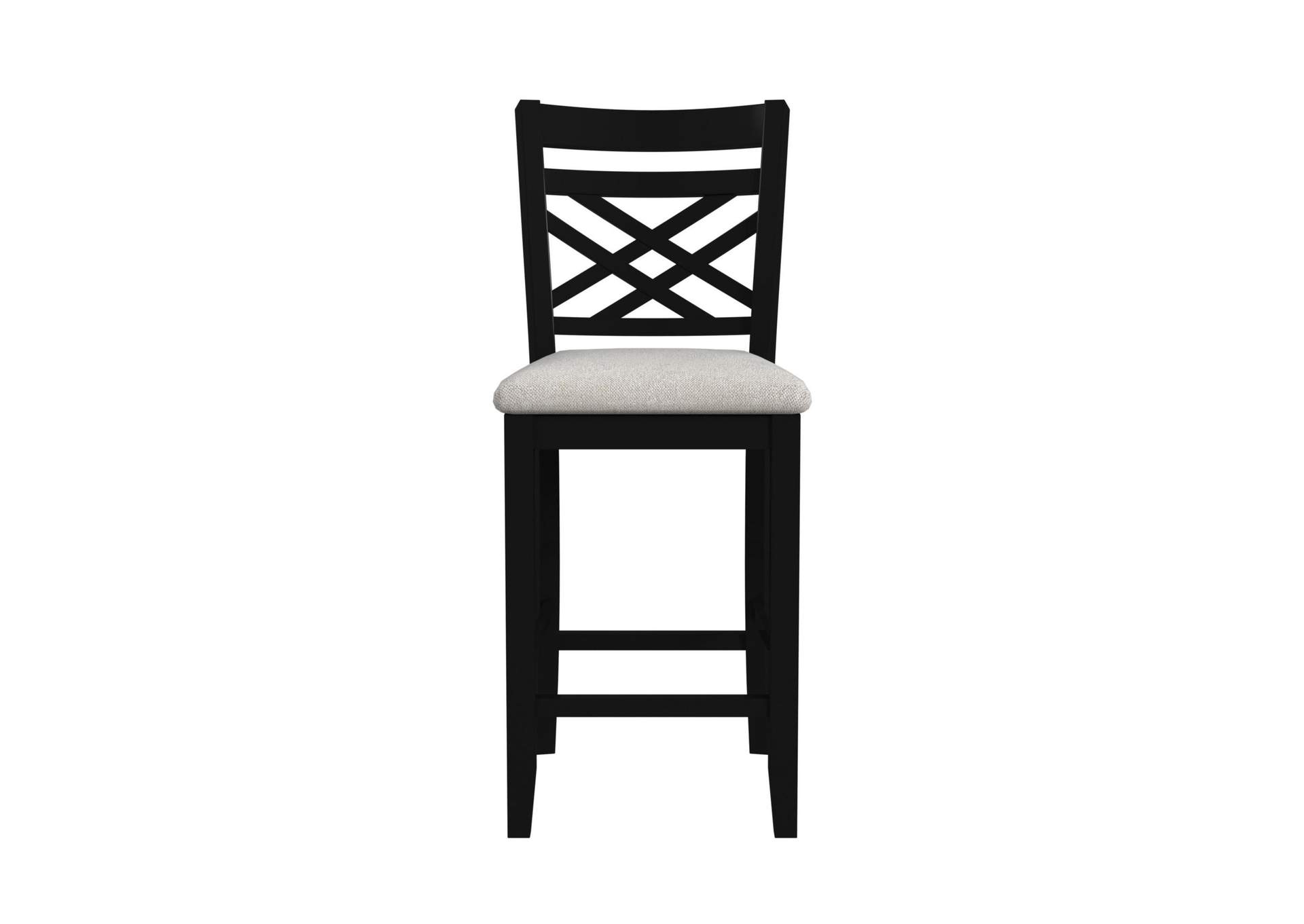 Brooks 5 Piece Counter Set With Table And 4 Upholstery Seat Wood Back Chairs In Medium Brown Black image 13