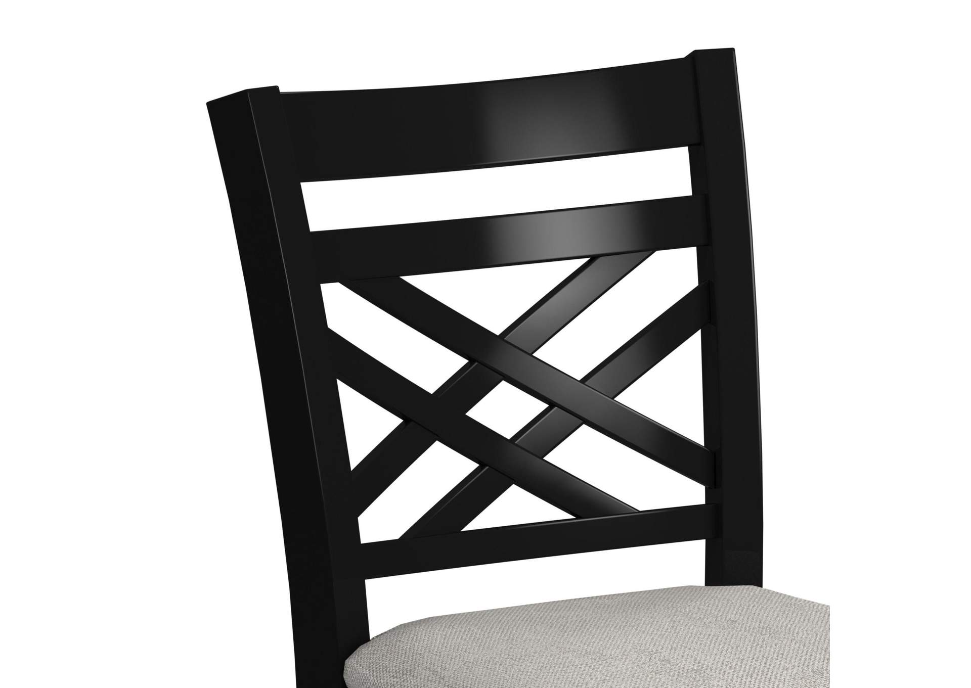 Brooks 5 Piece Counter Set With Table And 4 Upholstery Seat Wood Back Chairs In Medium Brown Black image 6