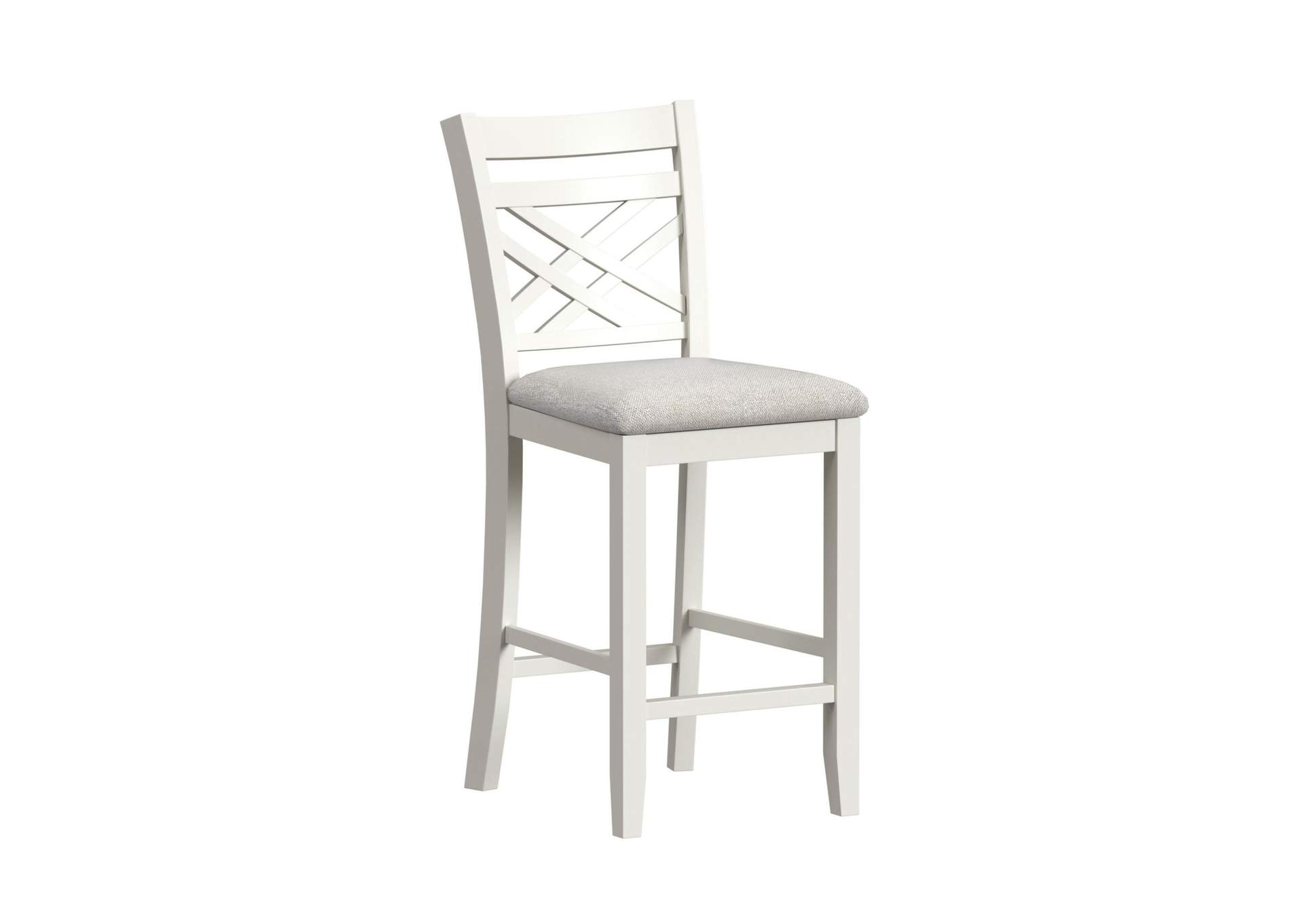 Brooks 5 Piece Counter Set With Table And 4 Upholstery Seat Wood Back Chairs In Medium Brown White image 12