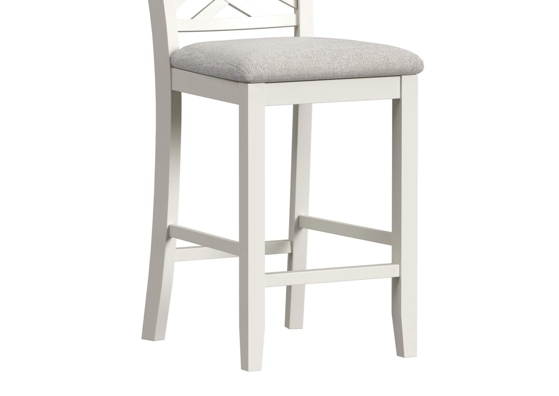 Brooks 5 Piece Counter Set With Table And 4 Upholstery Seat Wood Back Chairs In Medium Brown White image 7