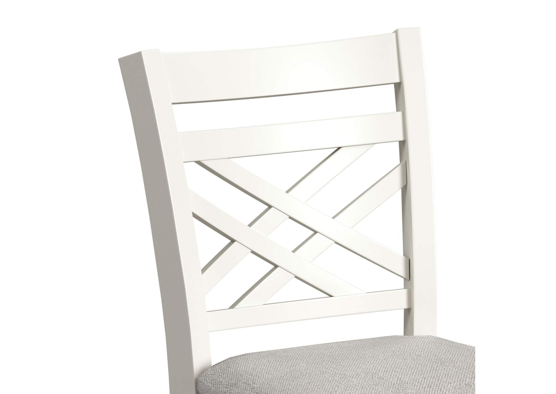 Brooks 5 Piece Counter Set With Table And 4 Upholstery Seat Wood Back Chairs In Medium Brown White image 6