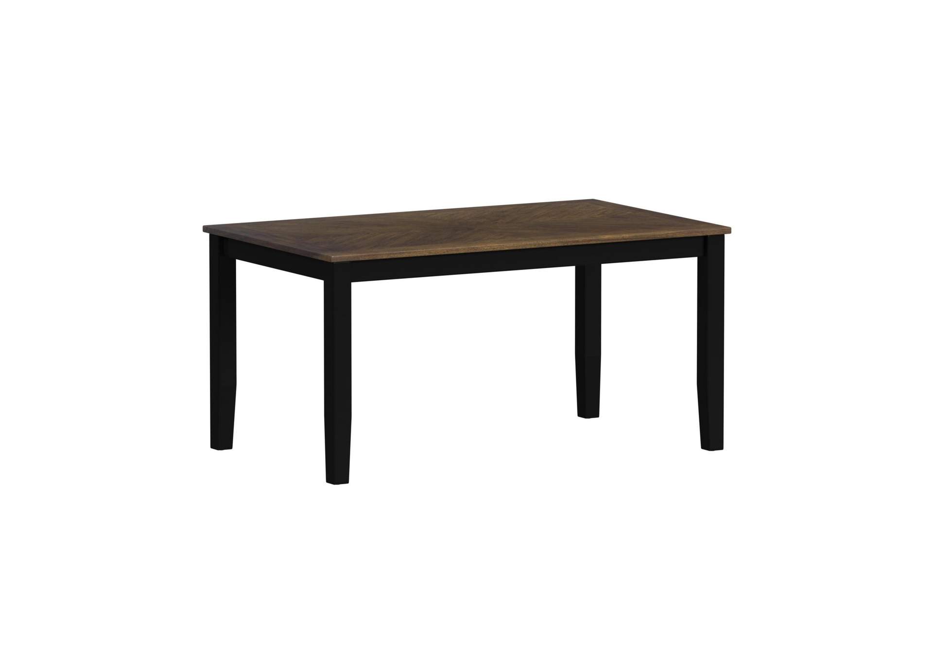 Brooks 6 Piece Dining Set With Table 4 Wood Back And Upholstery Seat Chairs And Bench In Medium Brown Black image 8
