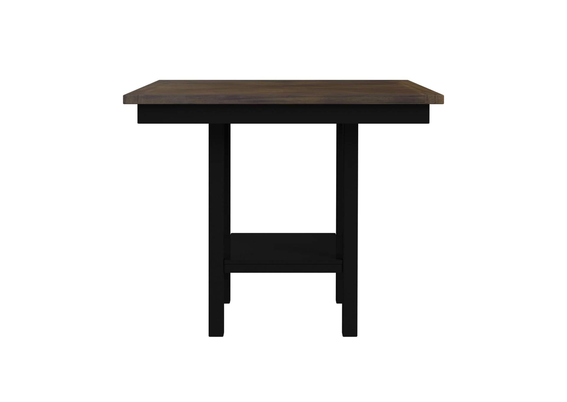 Brooks 5 Piece Counter Set With Table And 4 Upholstery Seat Wood Back Chairs In Medium Brown Black image 11