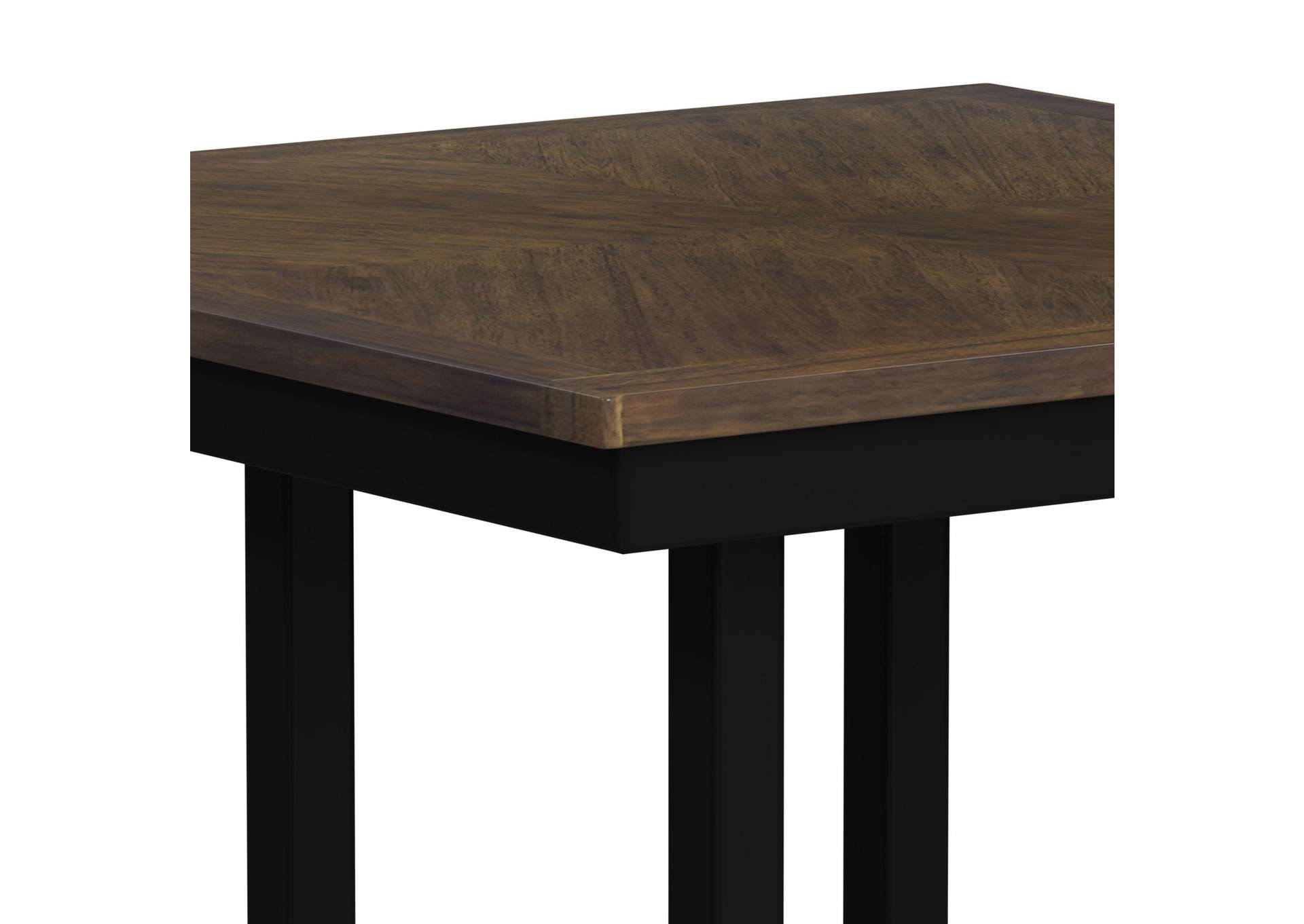 Brooks 5 Piece Counter Set With Table And 4 Upholstery Seat Wood Back Chairs In Medium Brown Black image 4